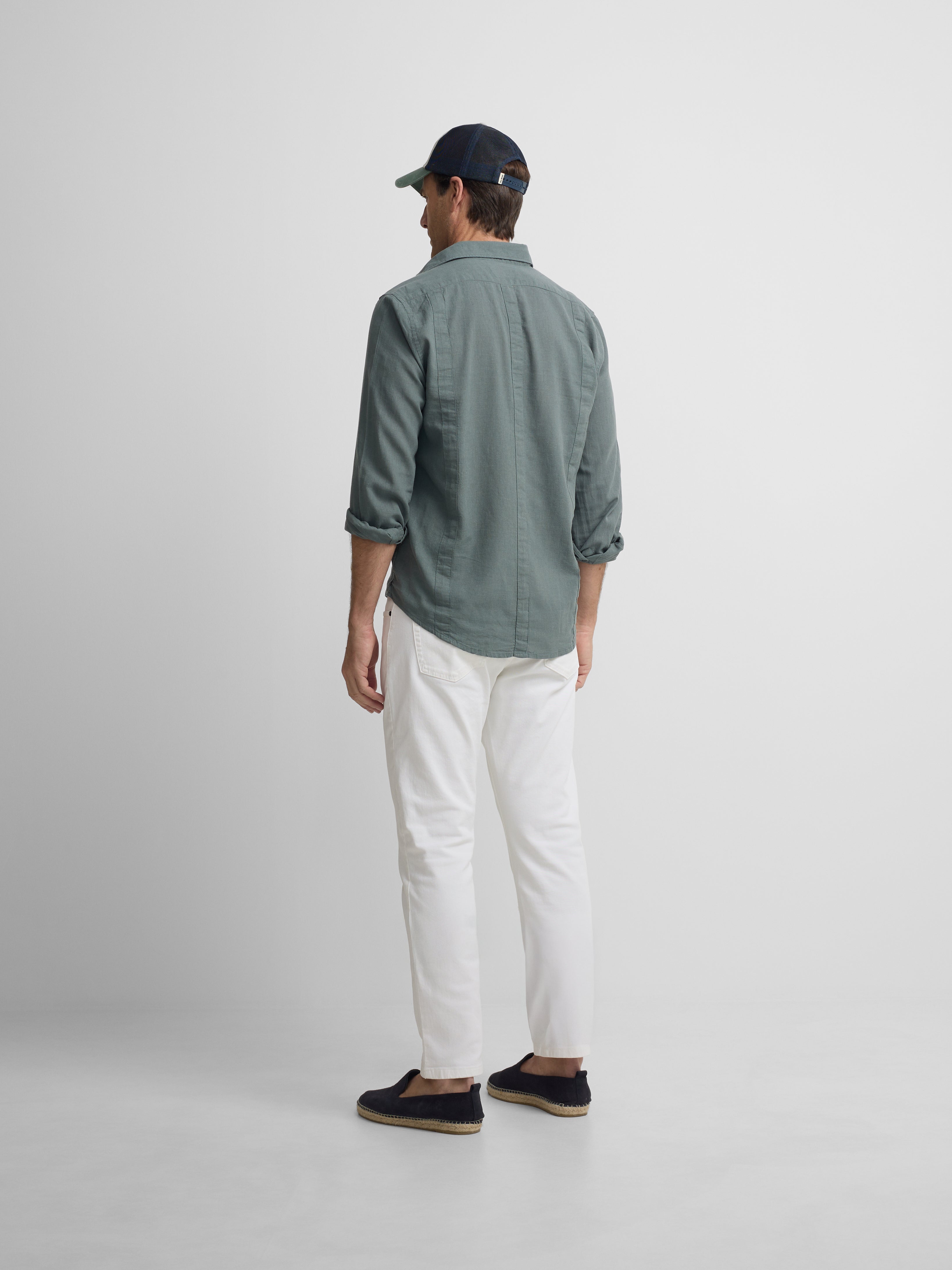 Guayabera sport lino verde