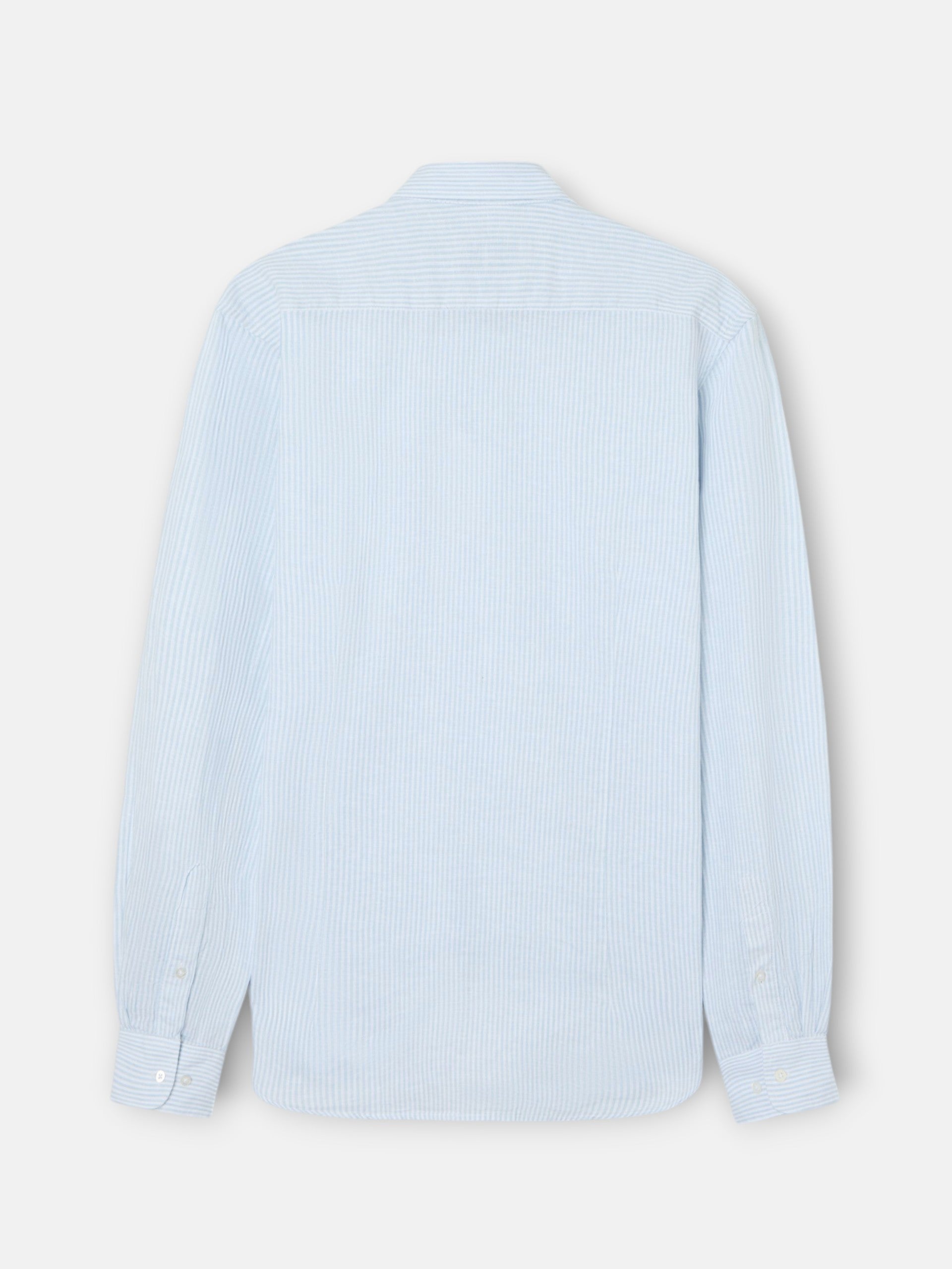 Camisa sport lino rayas verde