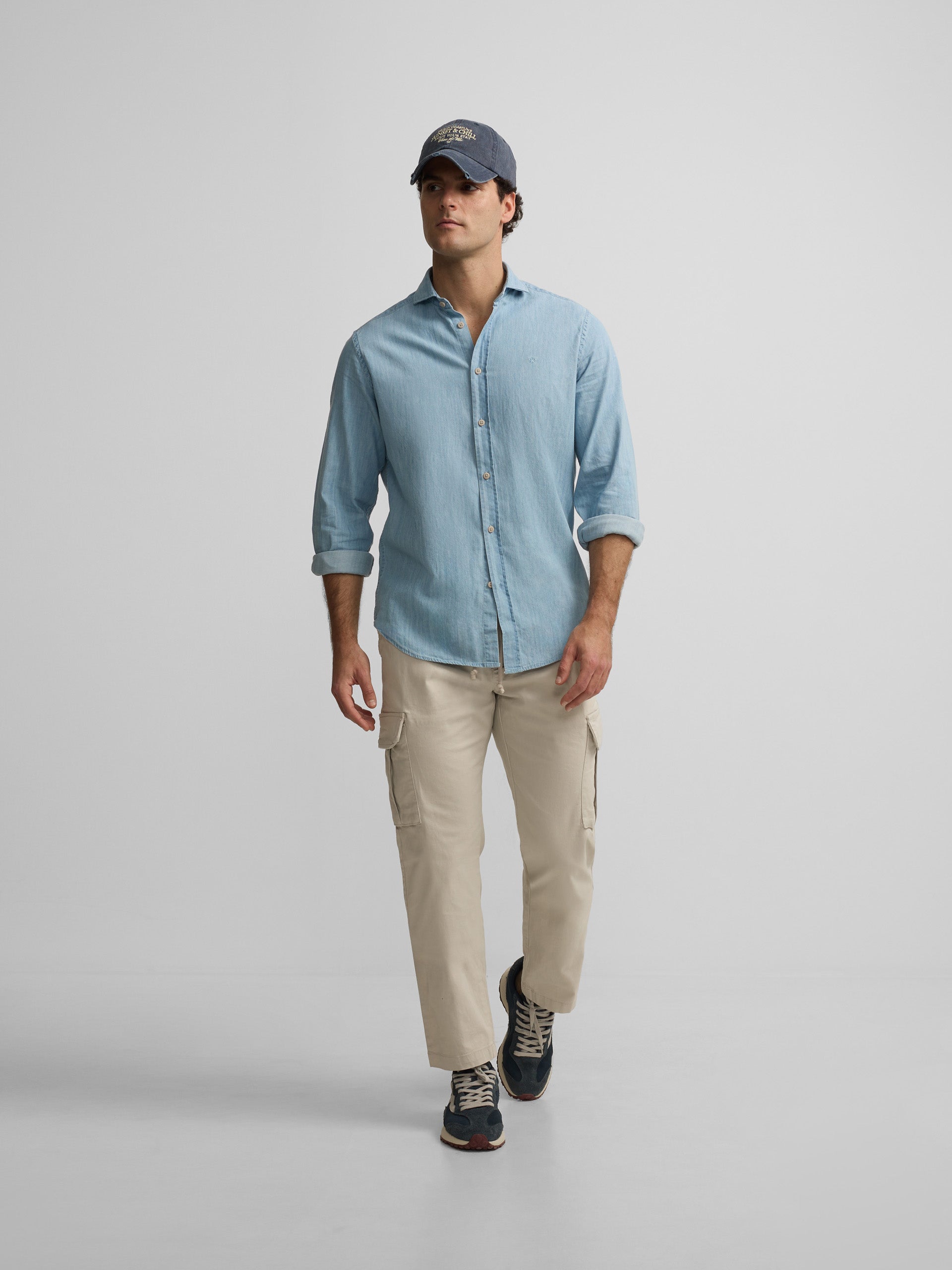 Pantalon sport jogger cargo beige