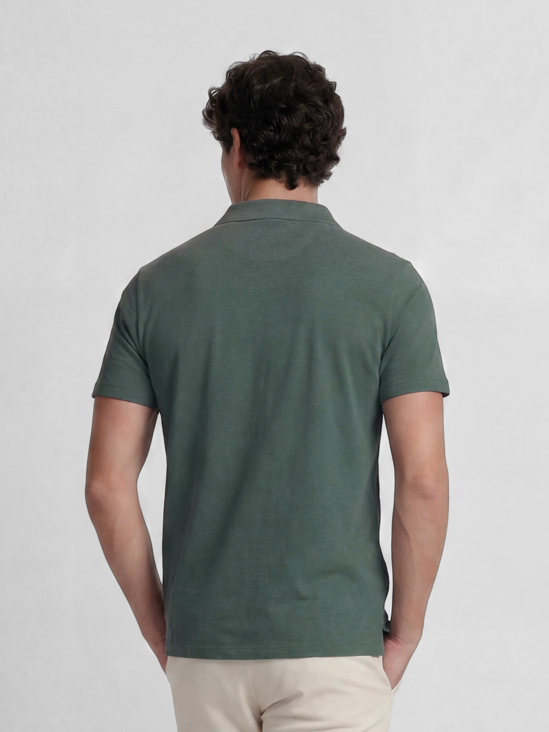 Polo en lin vert