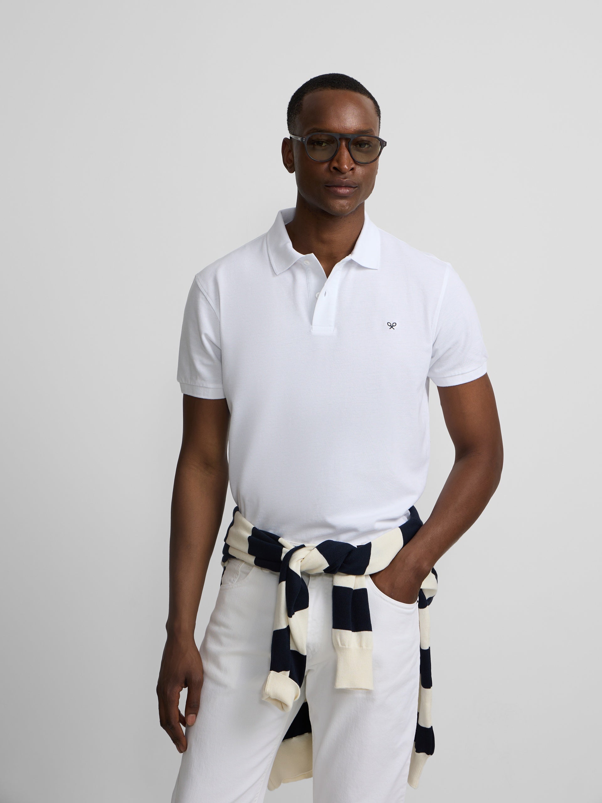 Polo pique light blanco