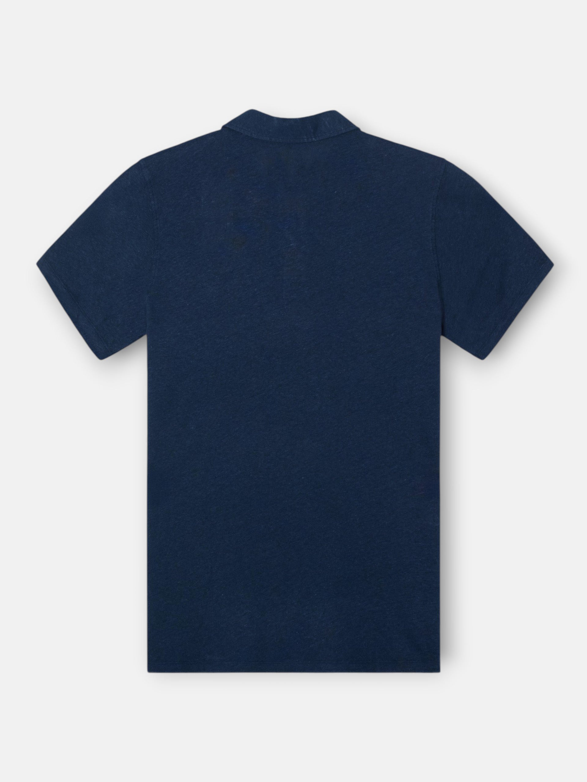Navy blue linen polo