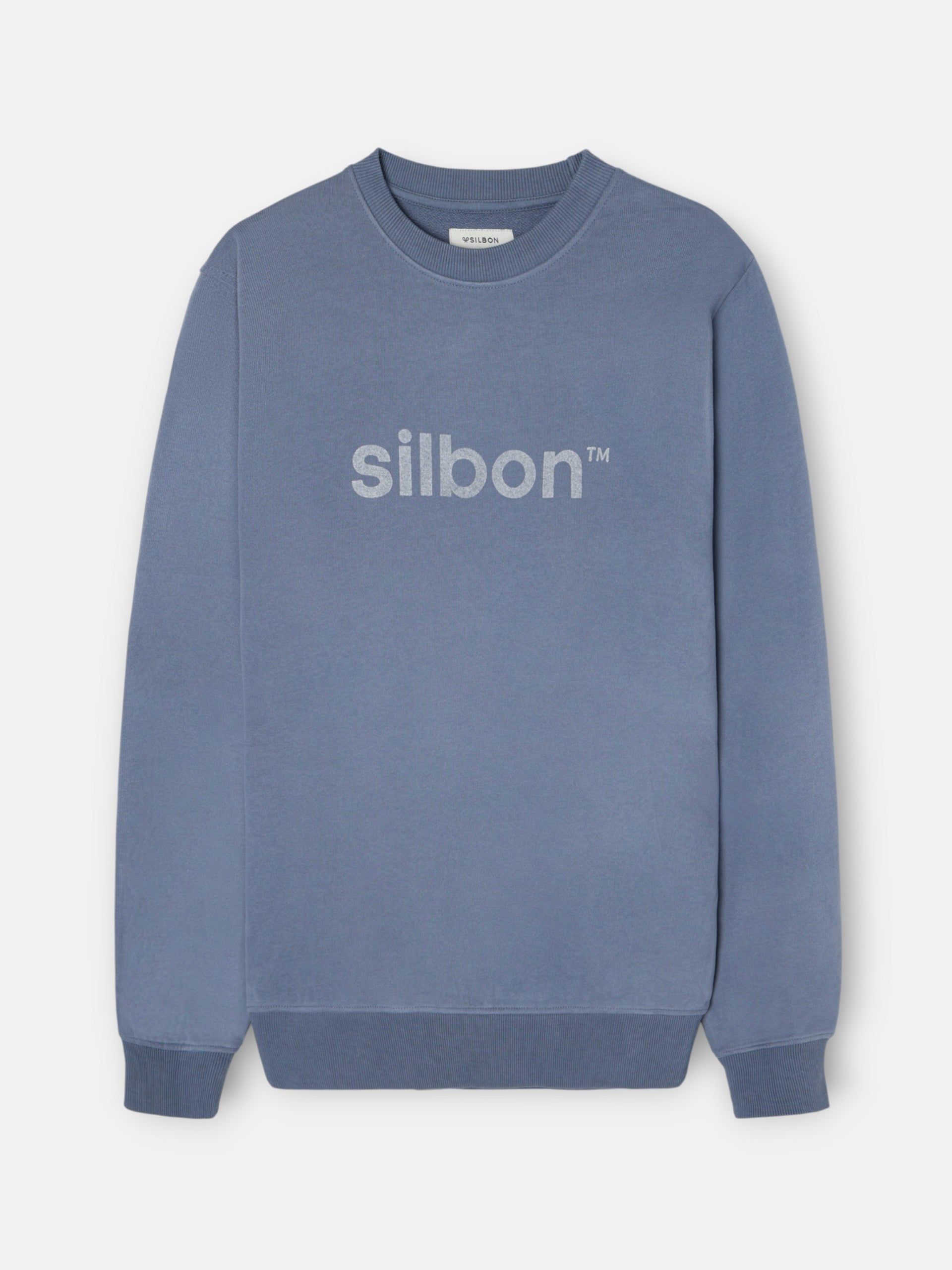 Silbon indigo blue flock sweatshirt