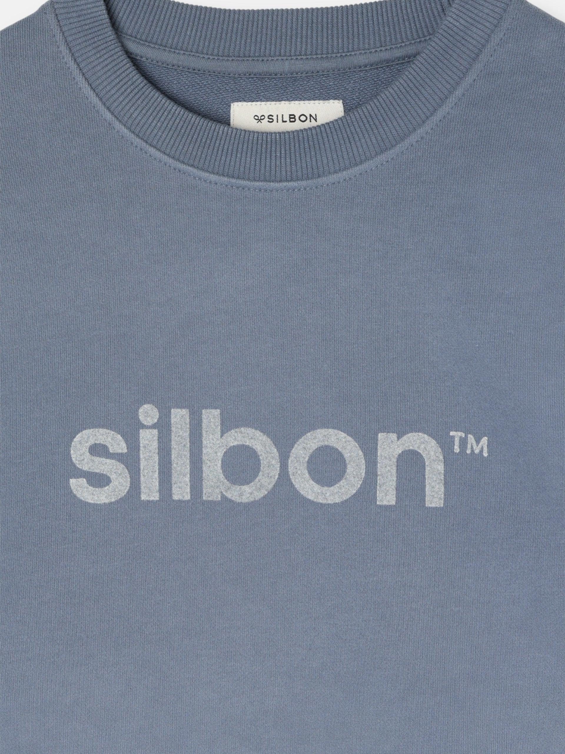 Silbon indigo blue flock sweatshirt