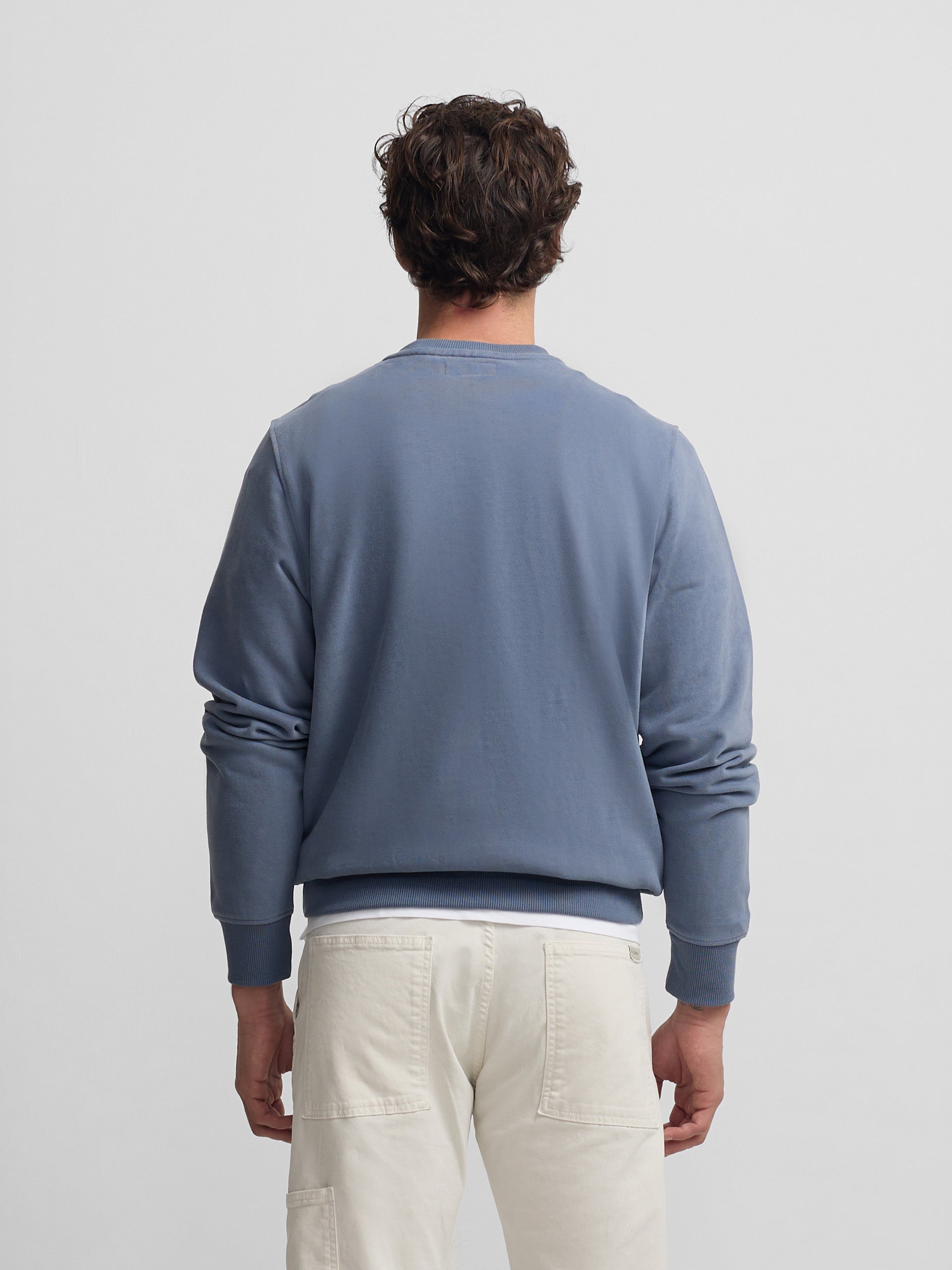 Silbon indigo blue flock sweatshirt