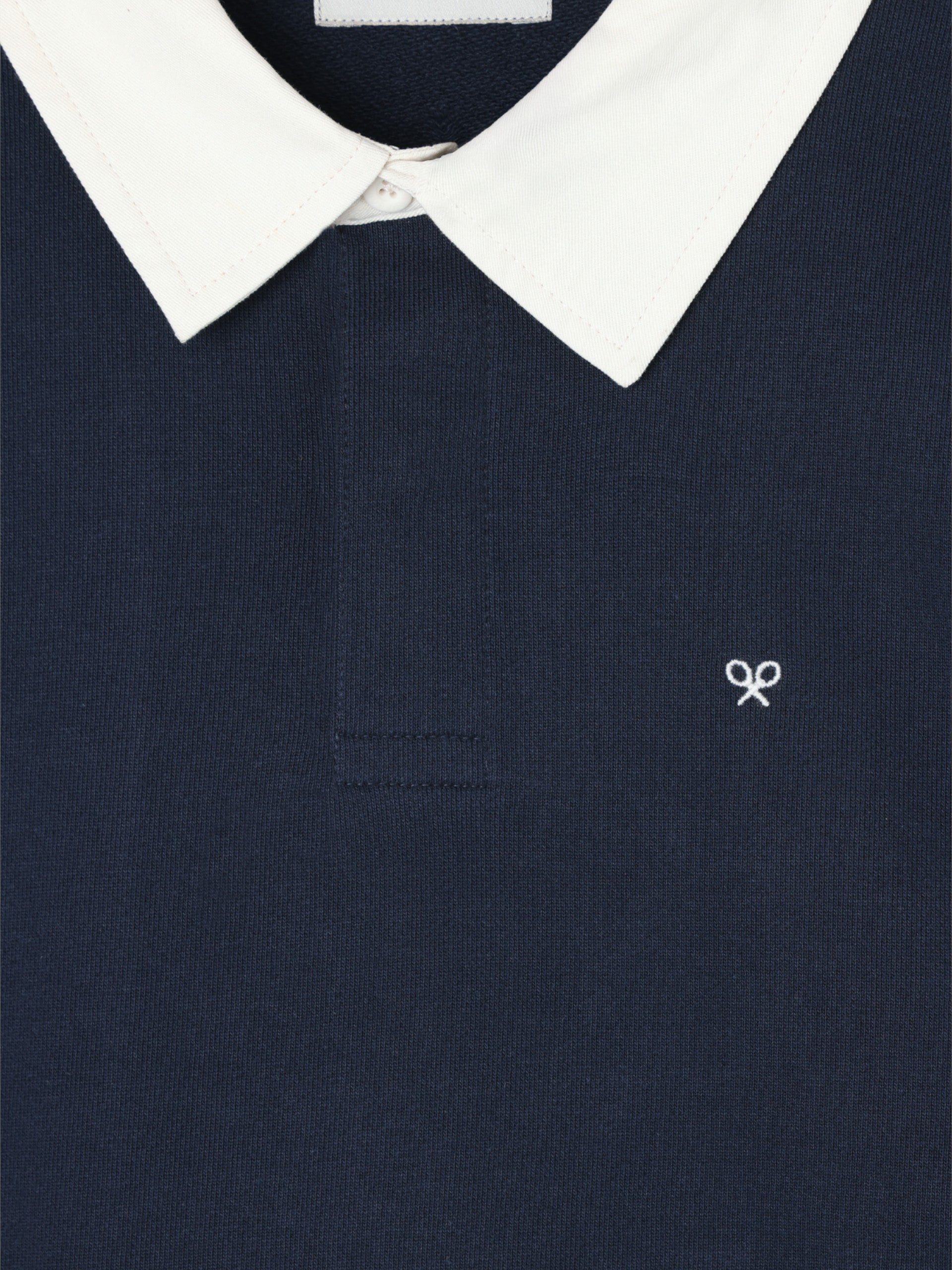 Sudadera cuello polo basica azul marino