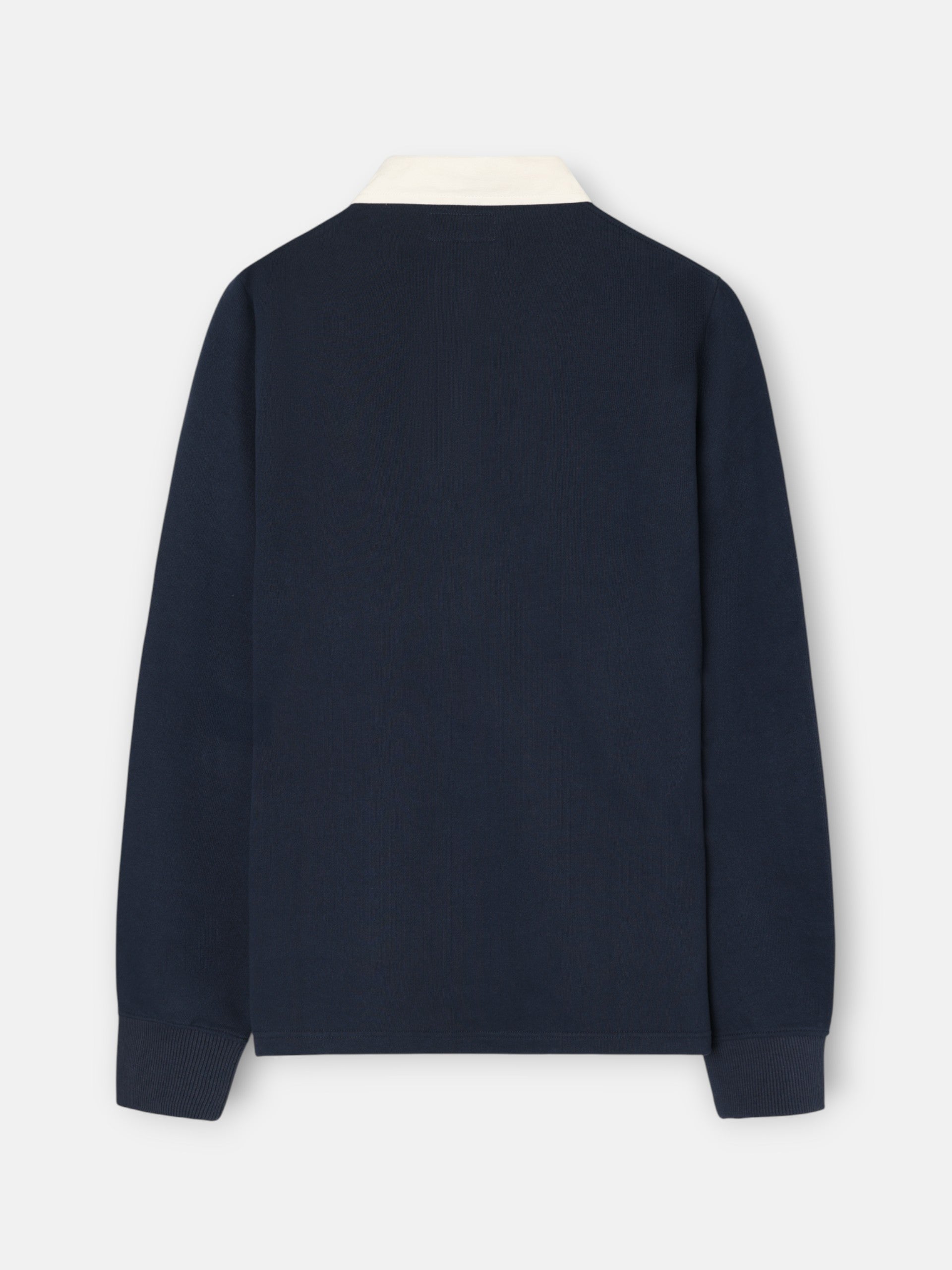 Sudadera cuello polo basica azul marino