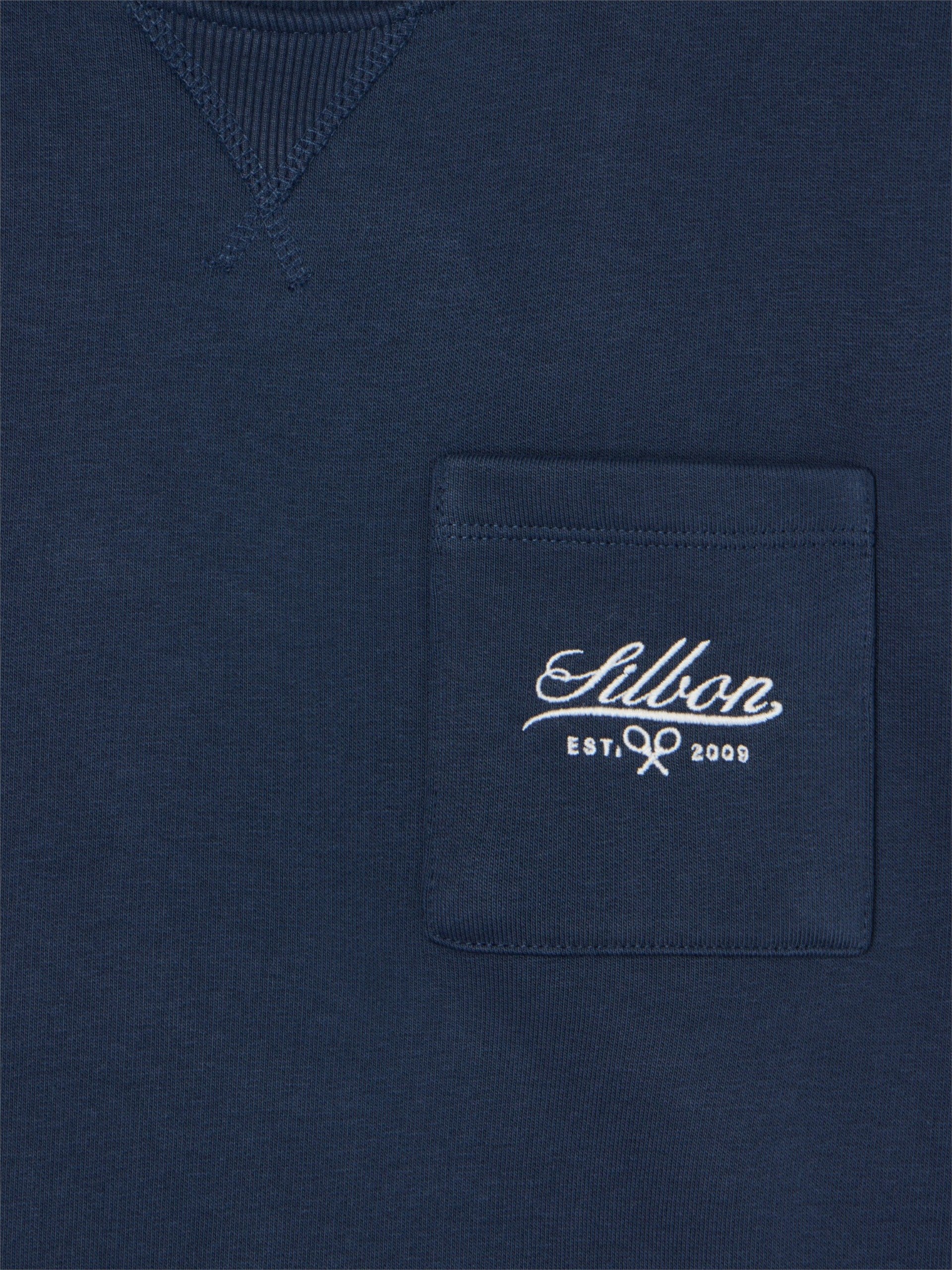 Sudadera bolsillo bordado azul marino