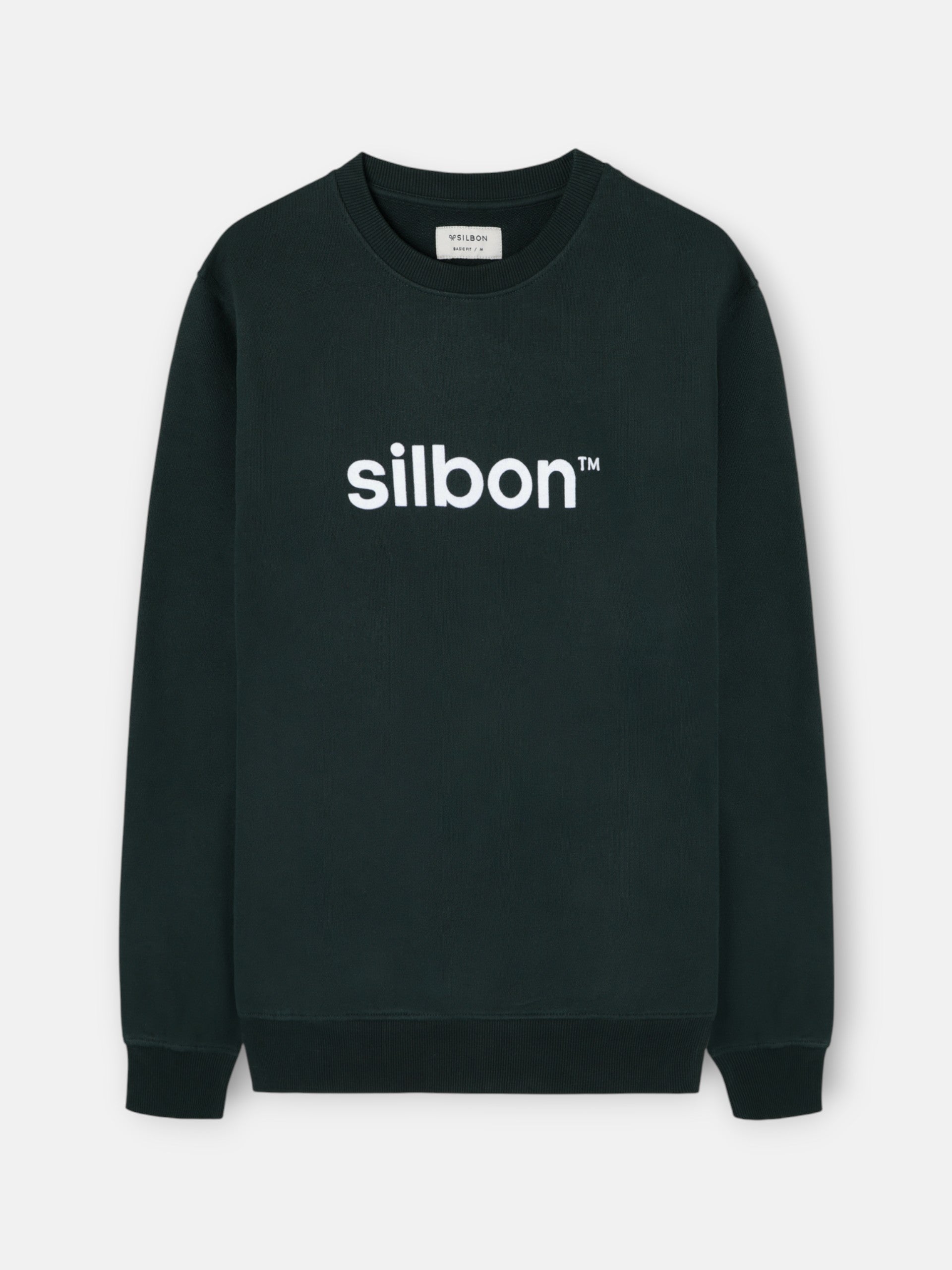 Sudadera Silbon flock verde oscuro