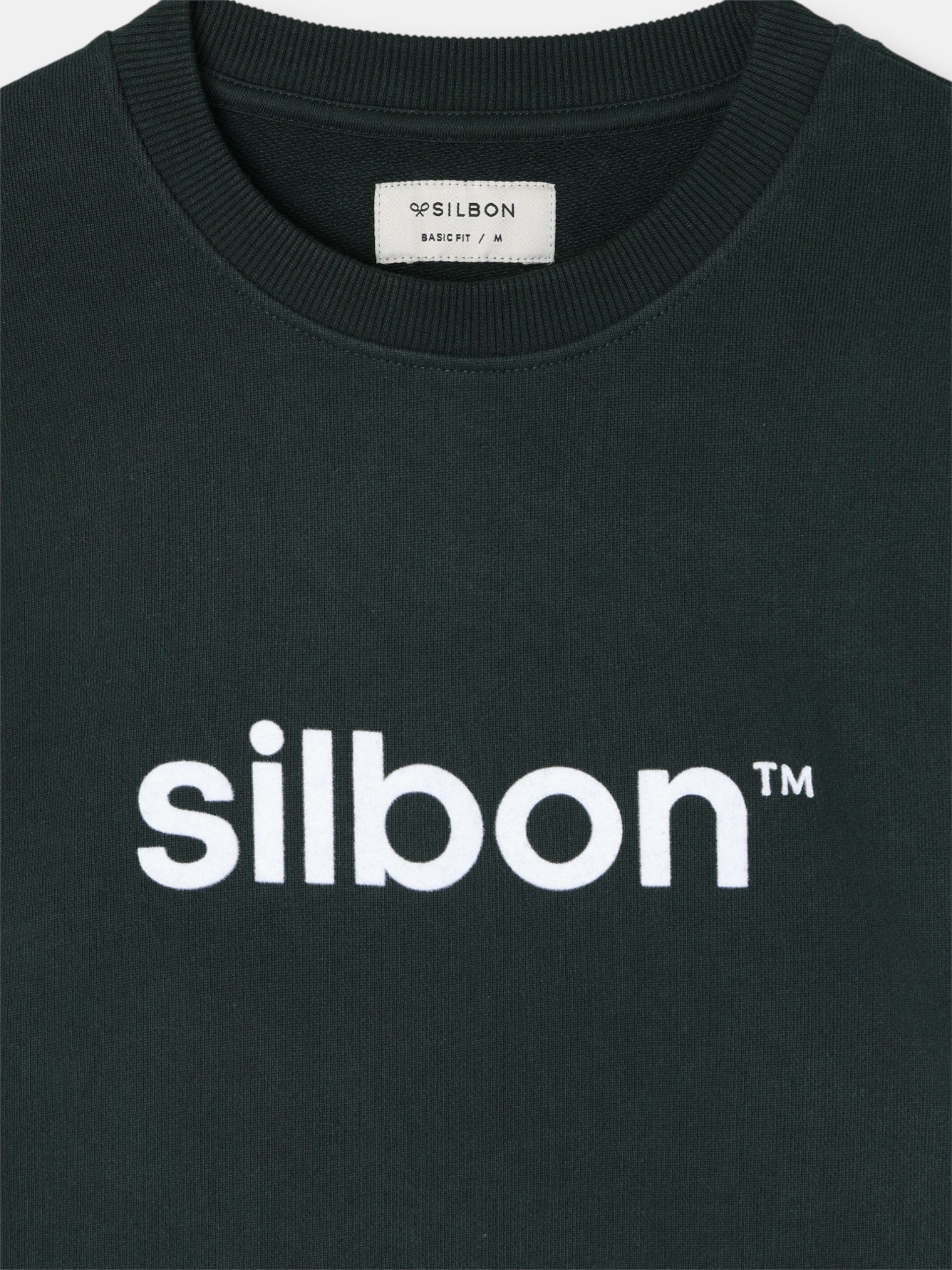Sudadera Silbon flock verde oscuro