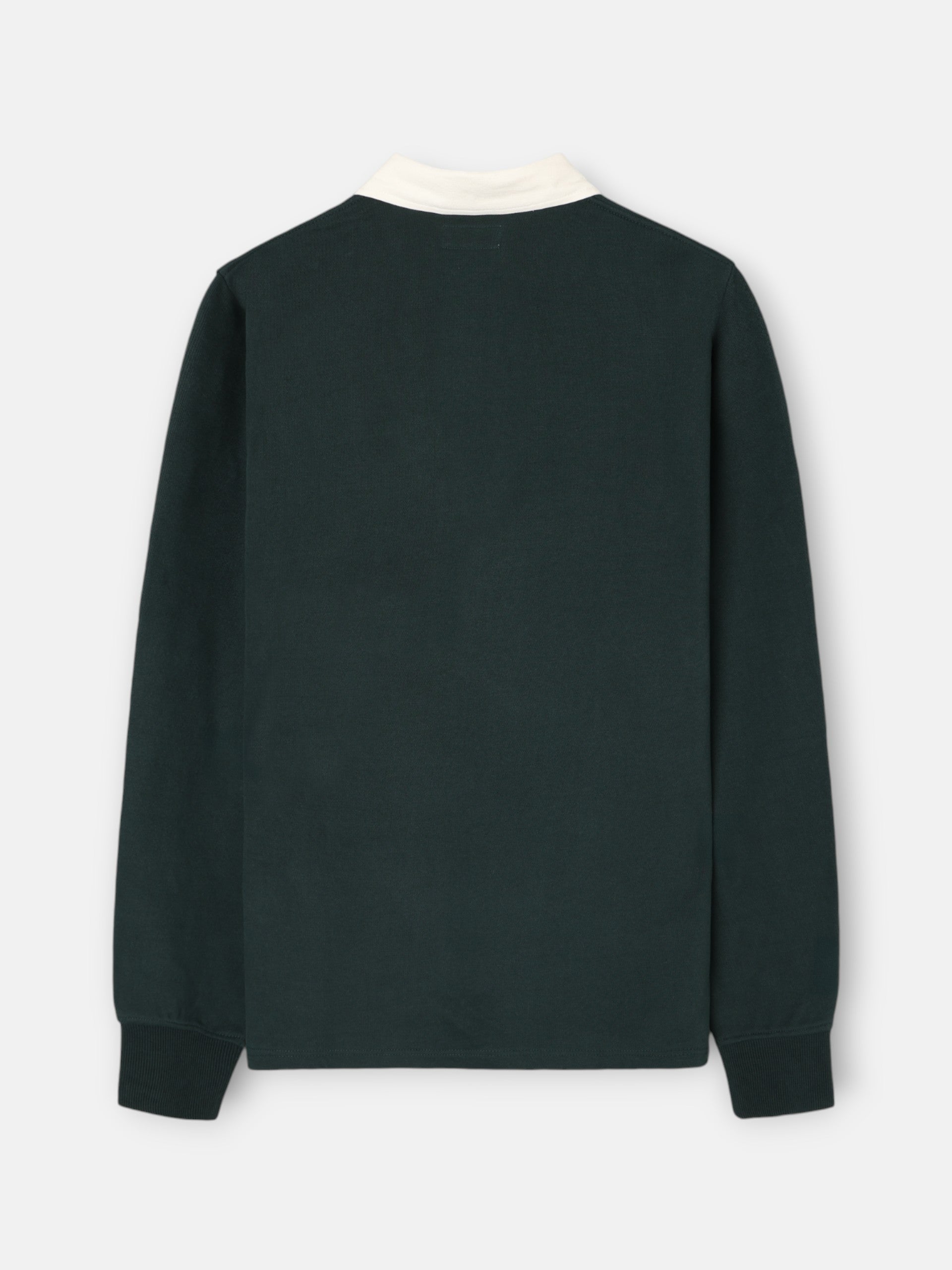 Sudadera cuello polo basica verde oscuro