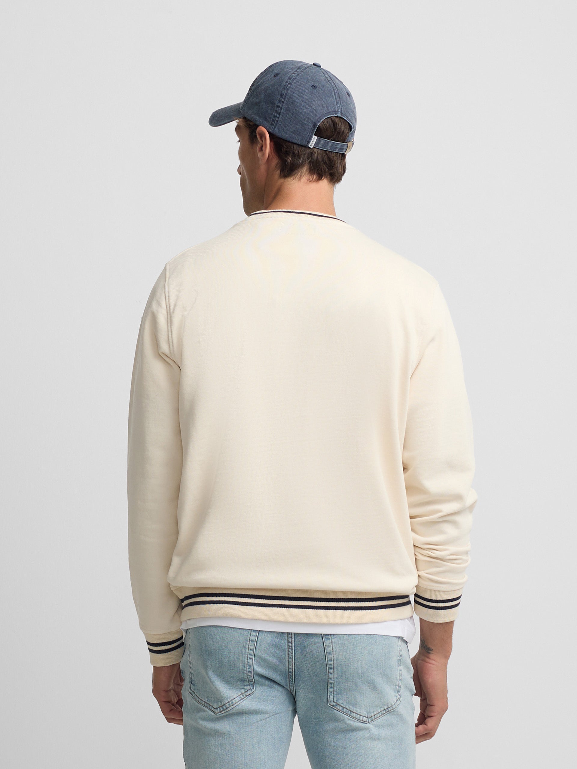 Sudadera ribs retro crema
