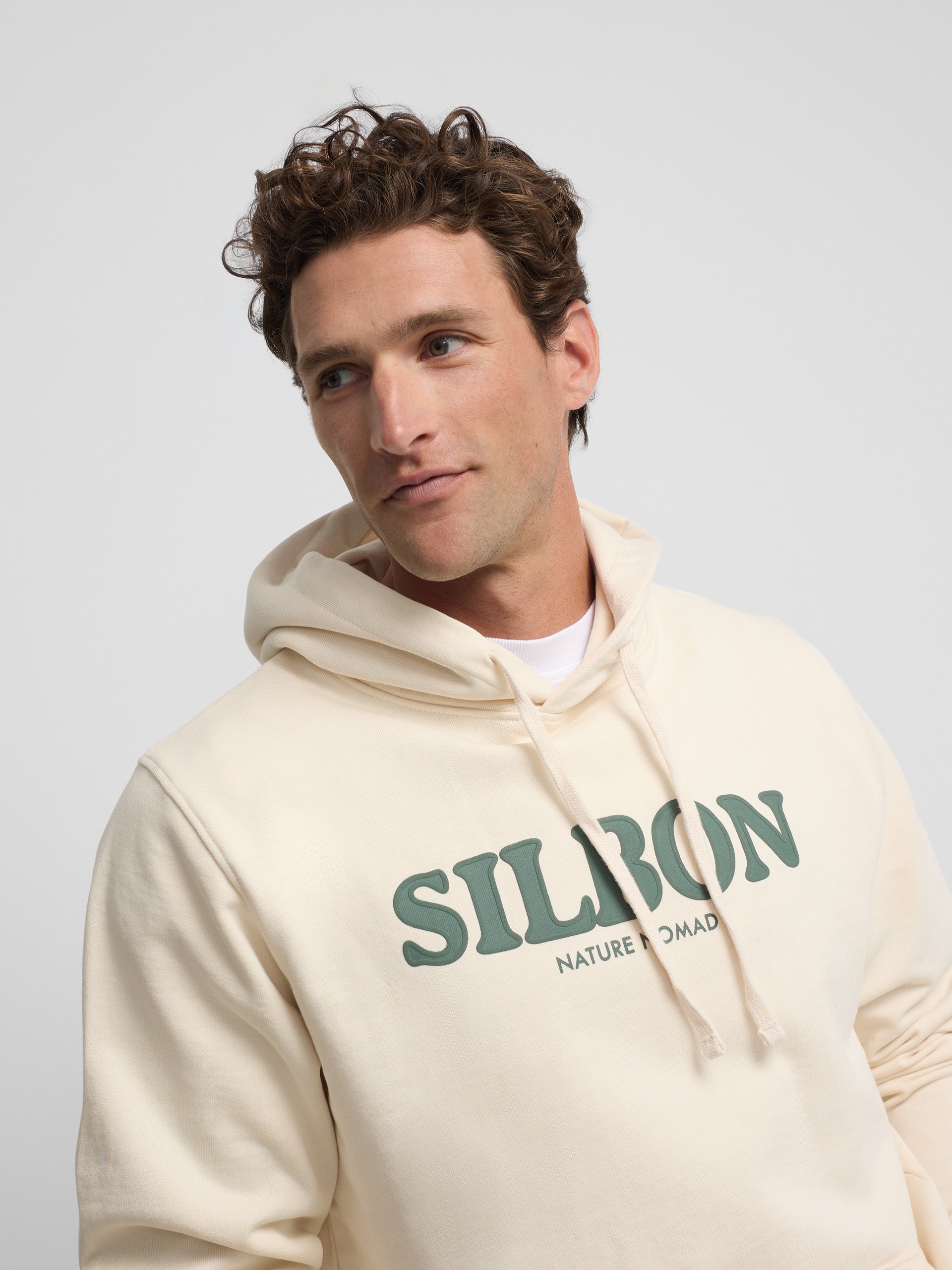 Sweat à capuche nomade crème