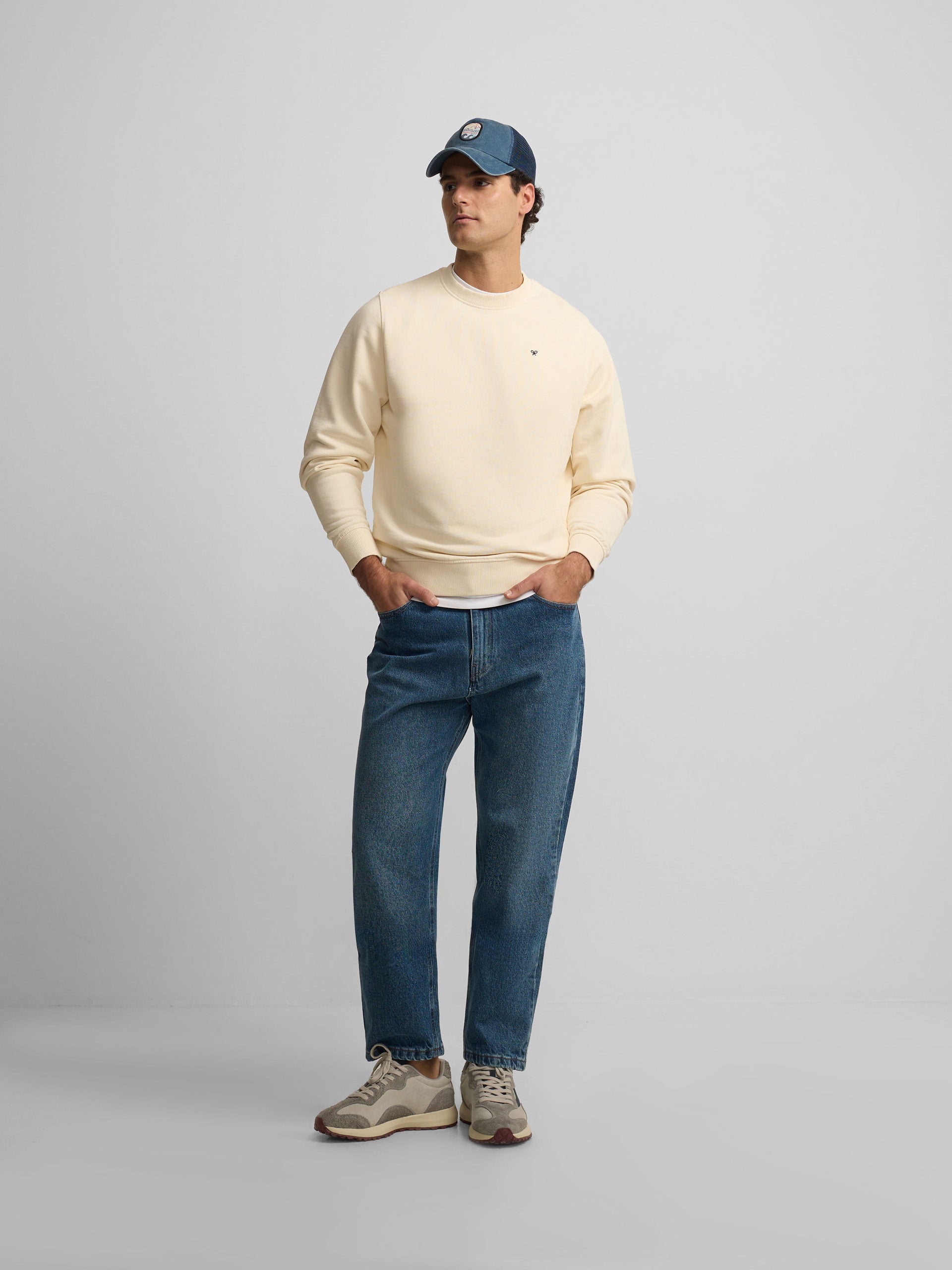 Cream SLBN embroidered sweatshirt