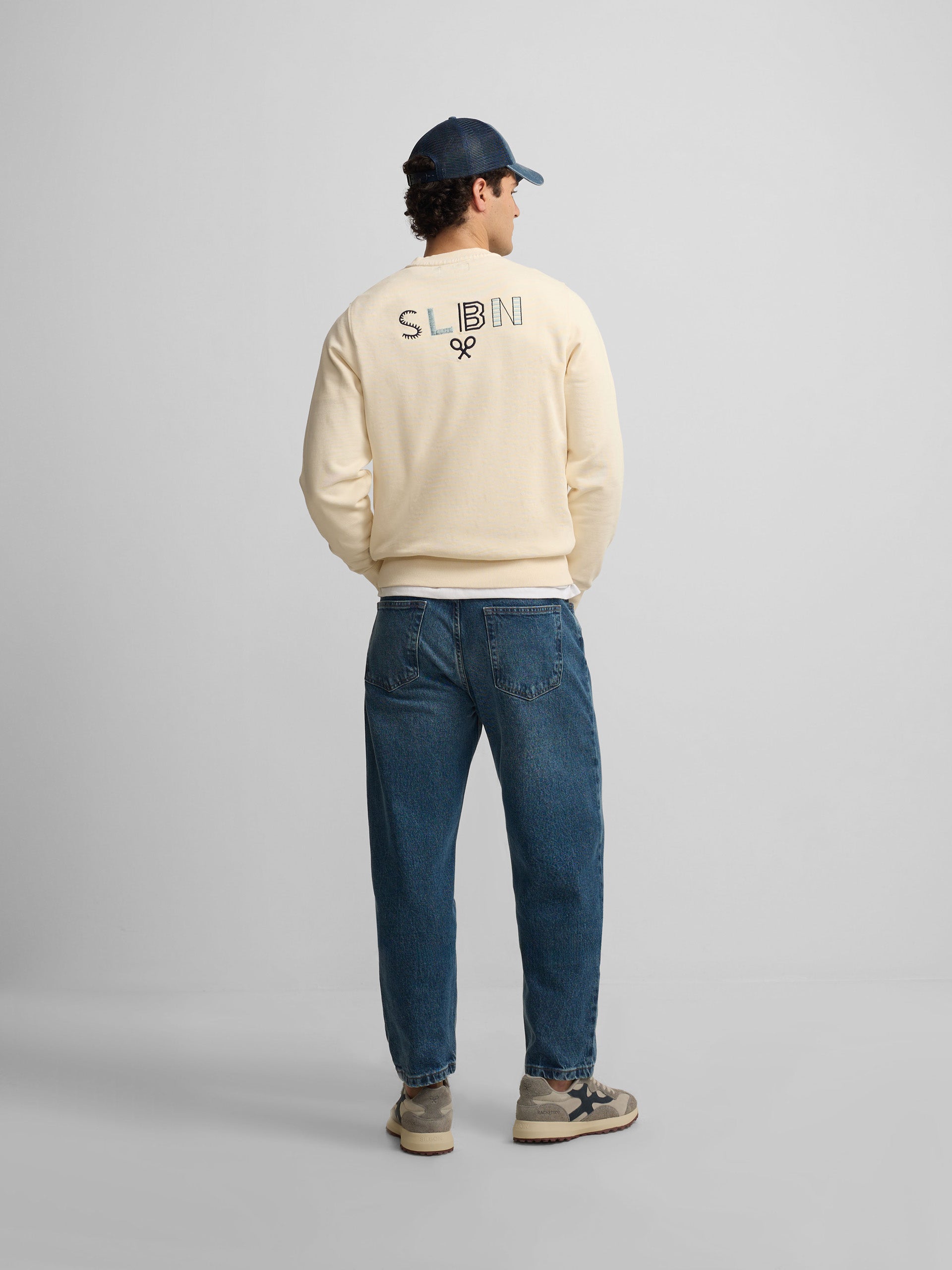 Cream SLBN embroidered sweatshirt