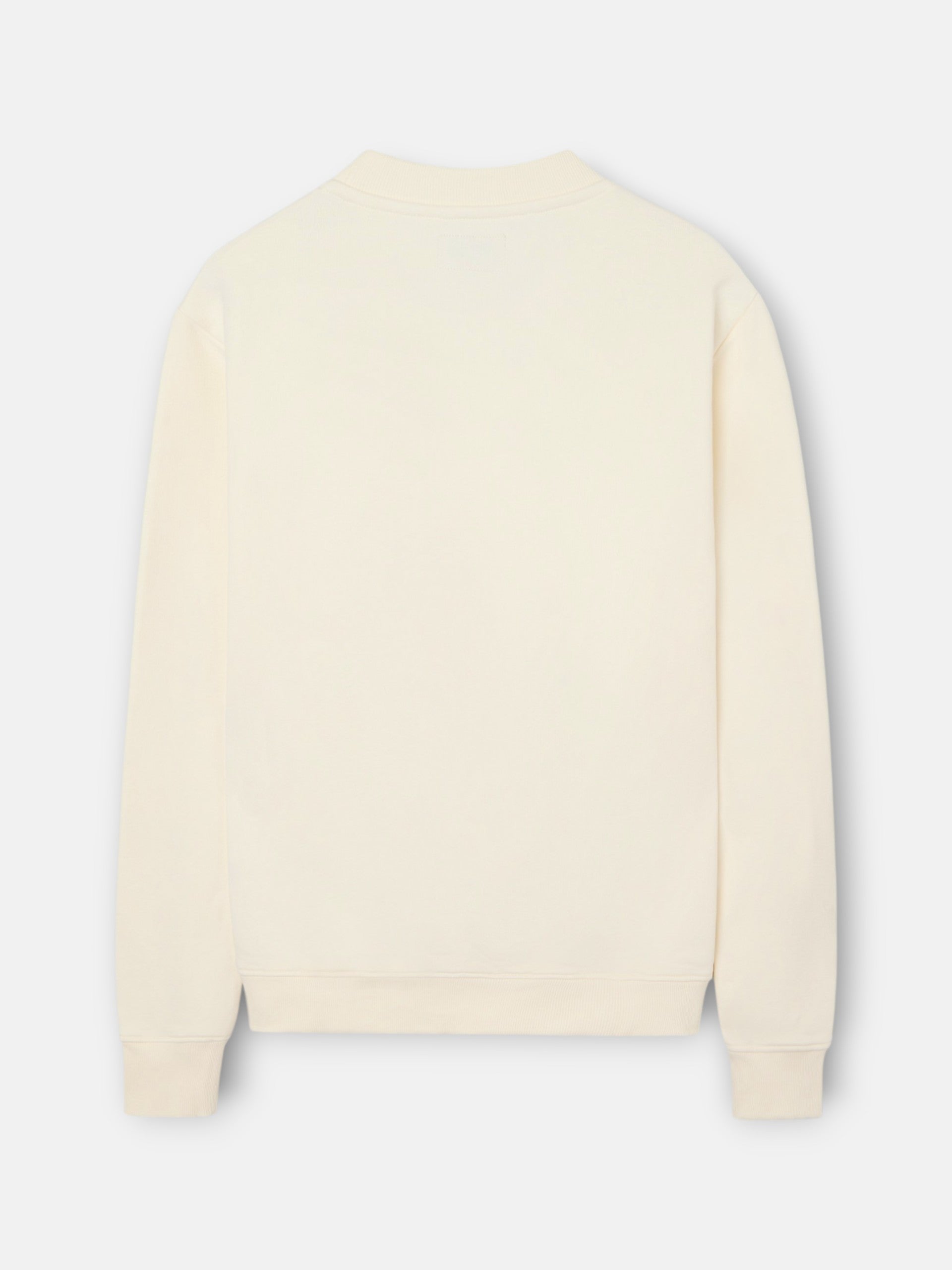 Sweat-shirt crème à poche brodée