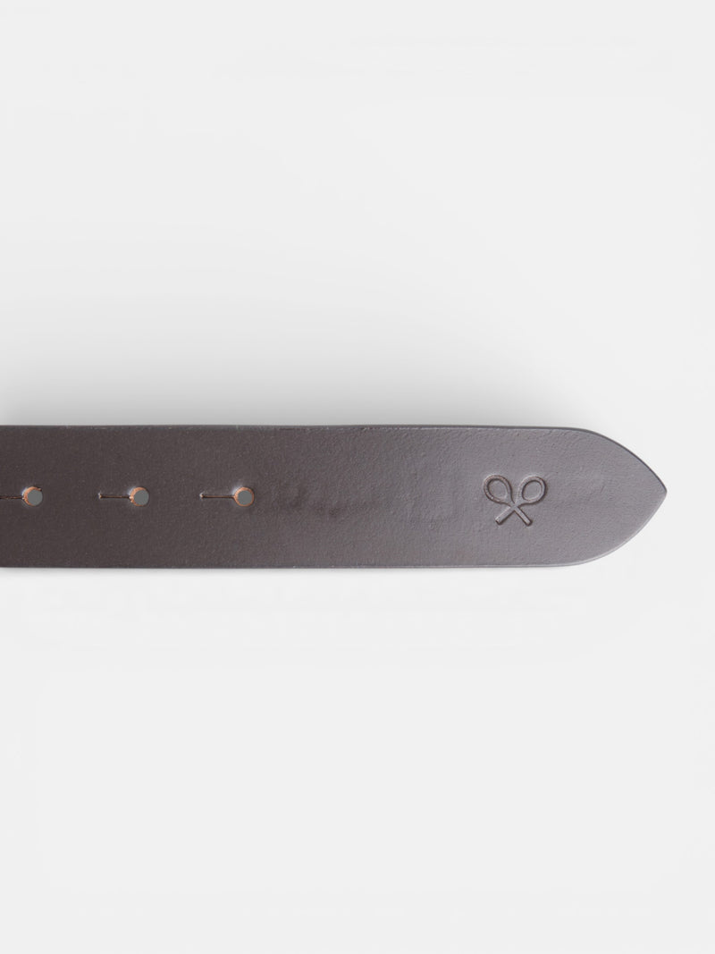 Argentinian bicolor leather belt brown