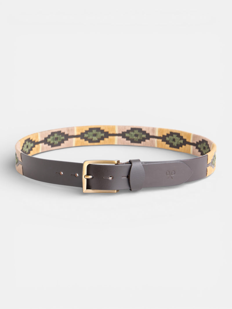 Argentinian bicolor leather belt brown