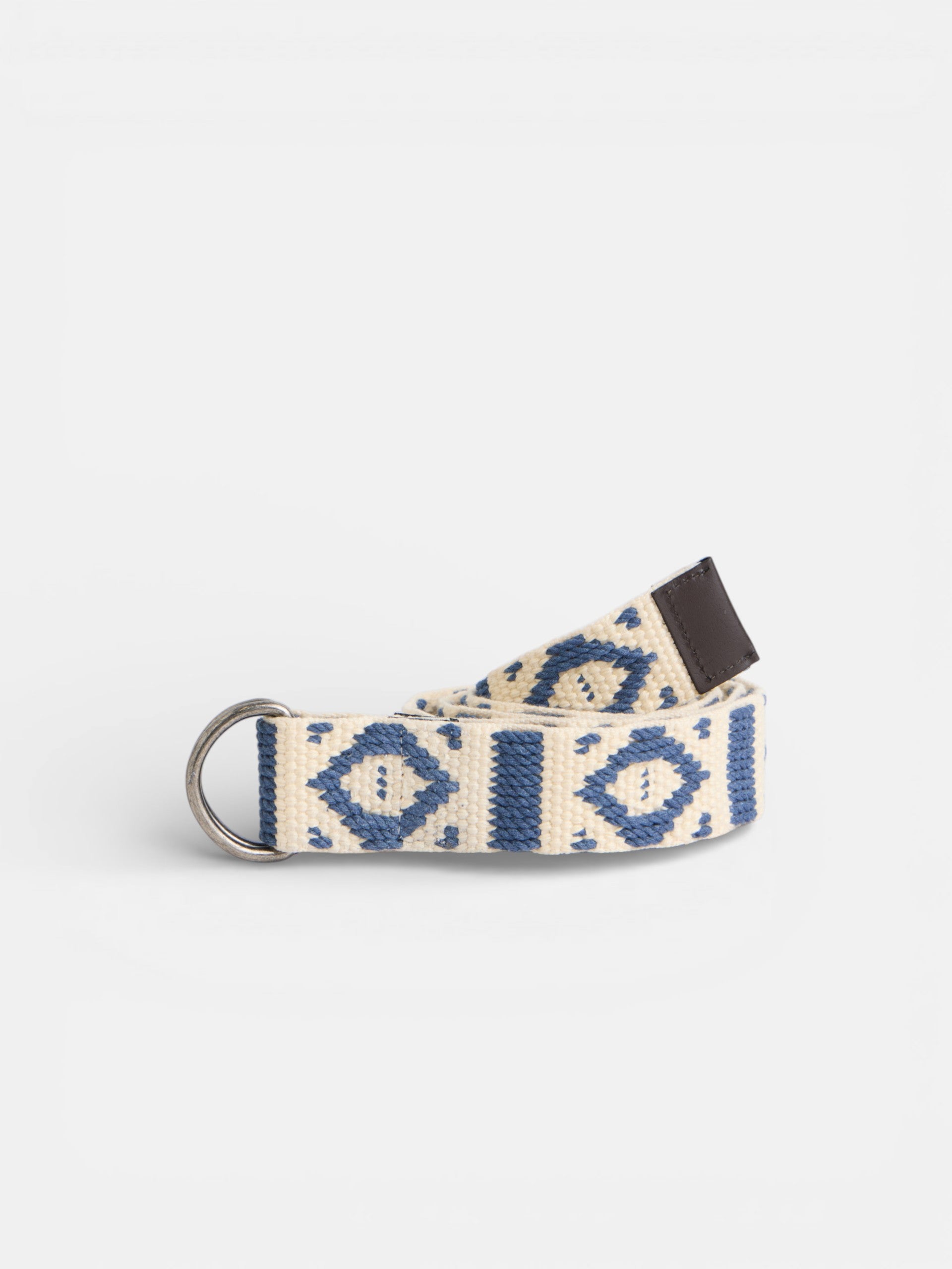 Cinto de dupla fivela creme azul