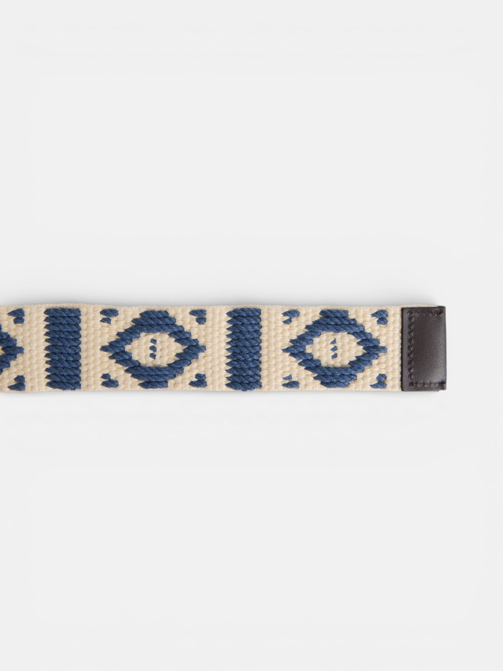 Cinto de dupla fivela creme azul