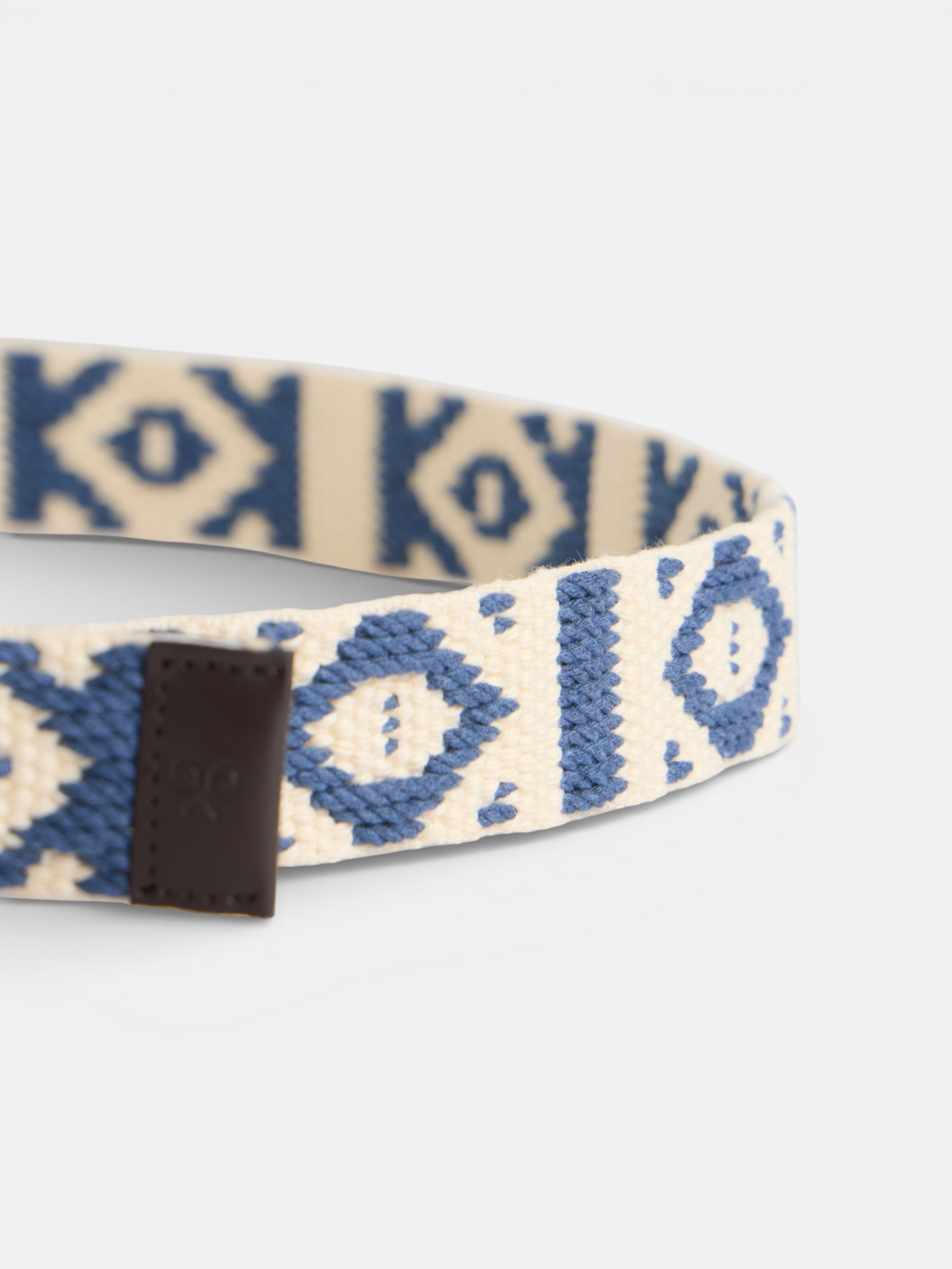 Cinto de dupla fivela creme azul