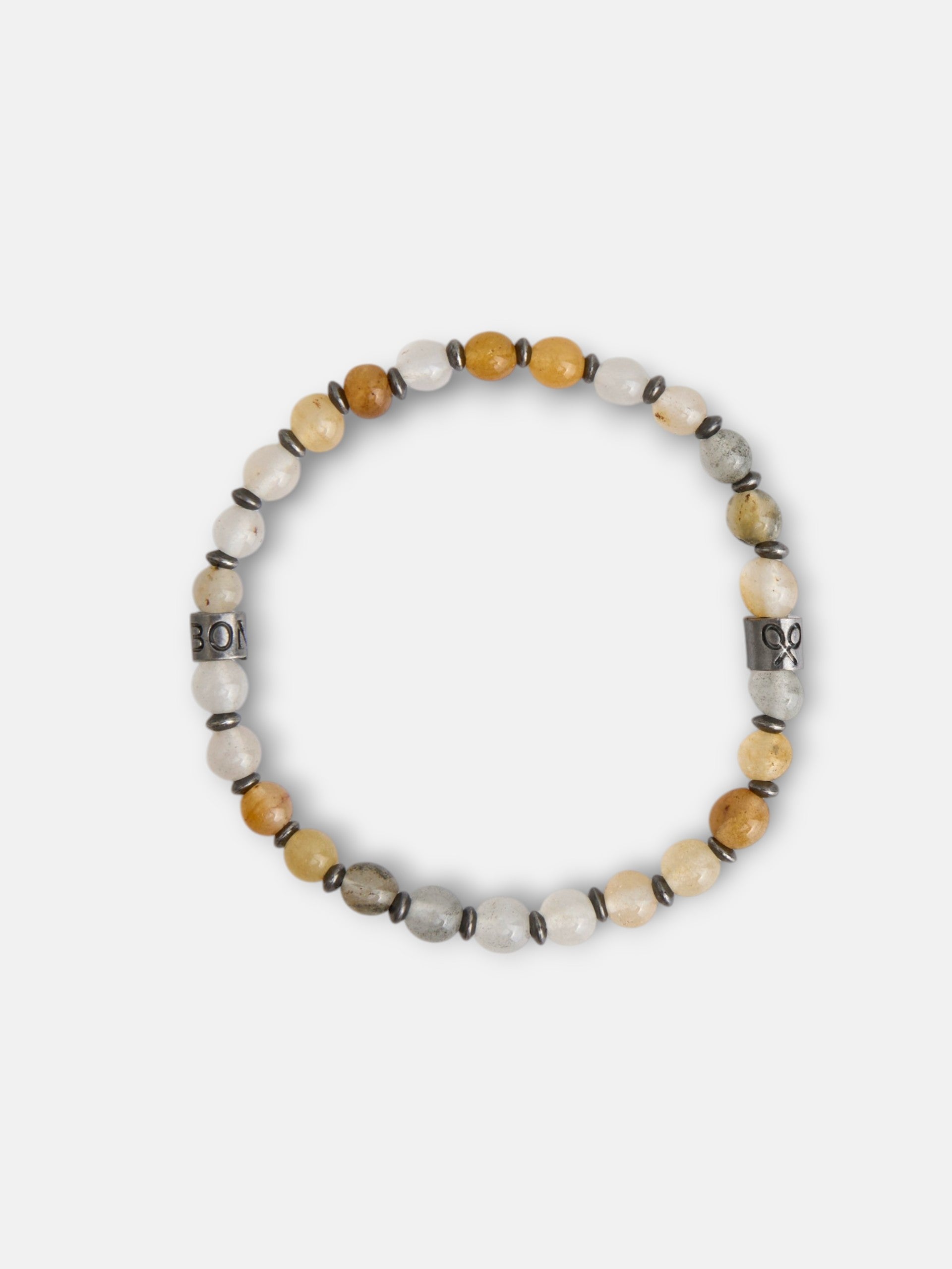 Bracelet pierres charm beige