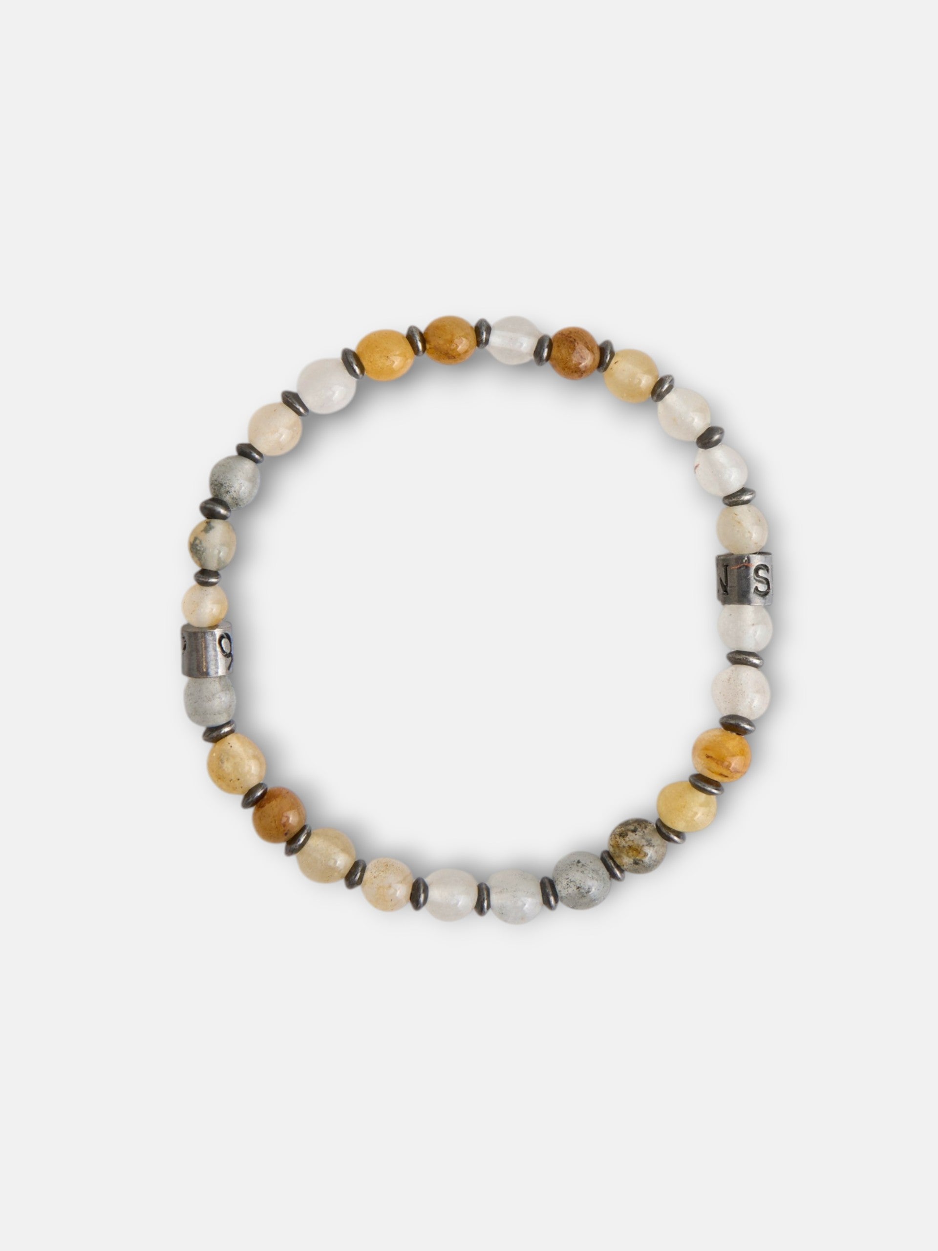 Bracelet pierres charm beige