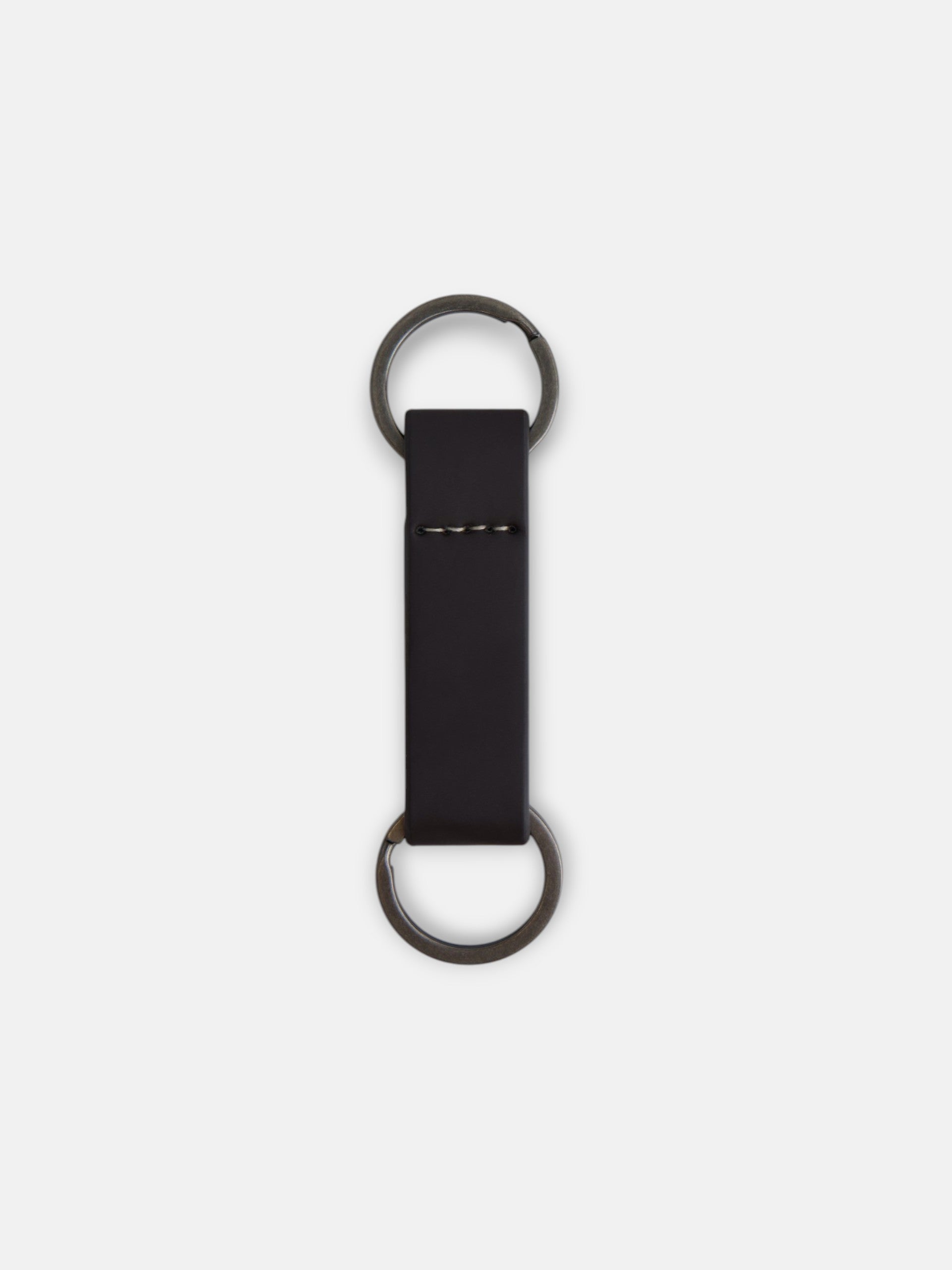 Brown double ring keychain