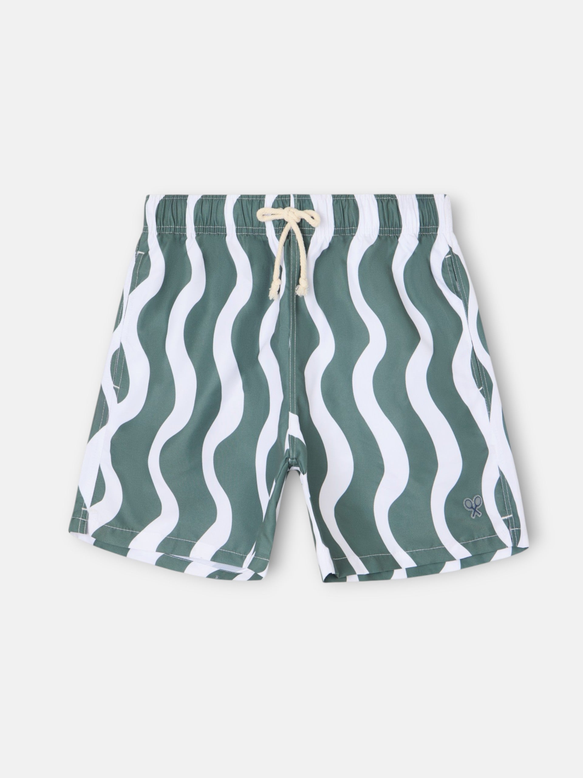 Maillot de bain bicolore vert à vagues