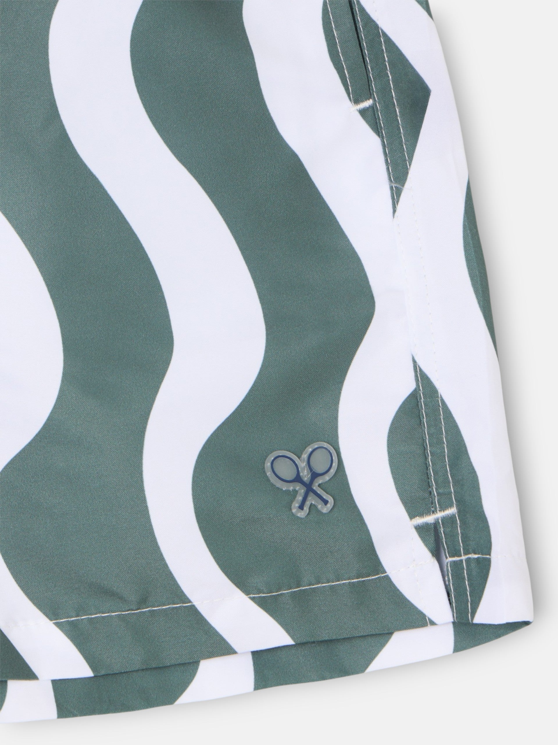 Maillot de bain bicolore vert à vagues