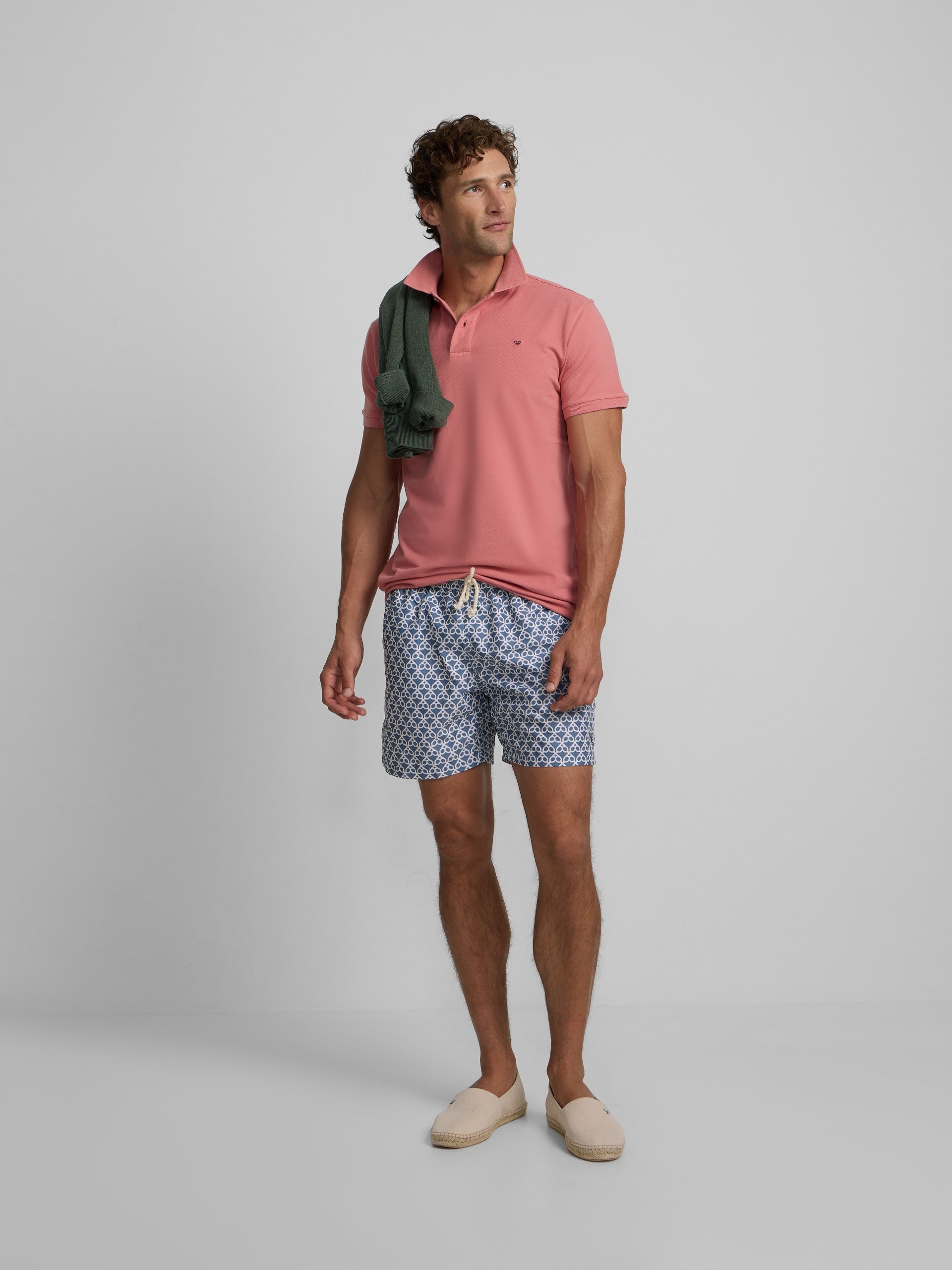 Maillot de bain raquettes géométriques bleu indigo