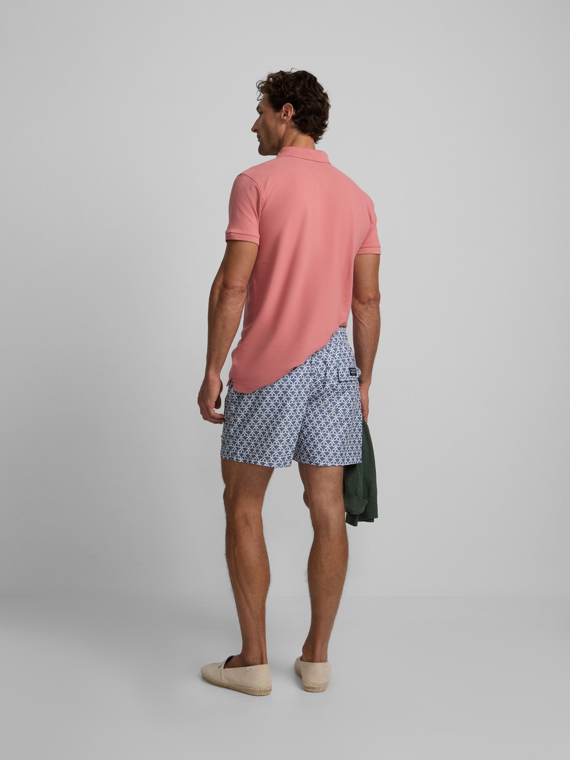 Maillot de bain raquettes géométriques bleu indigo