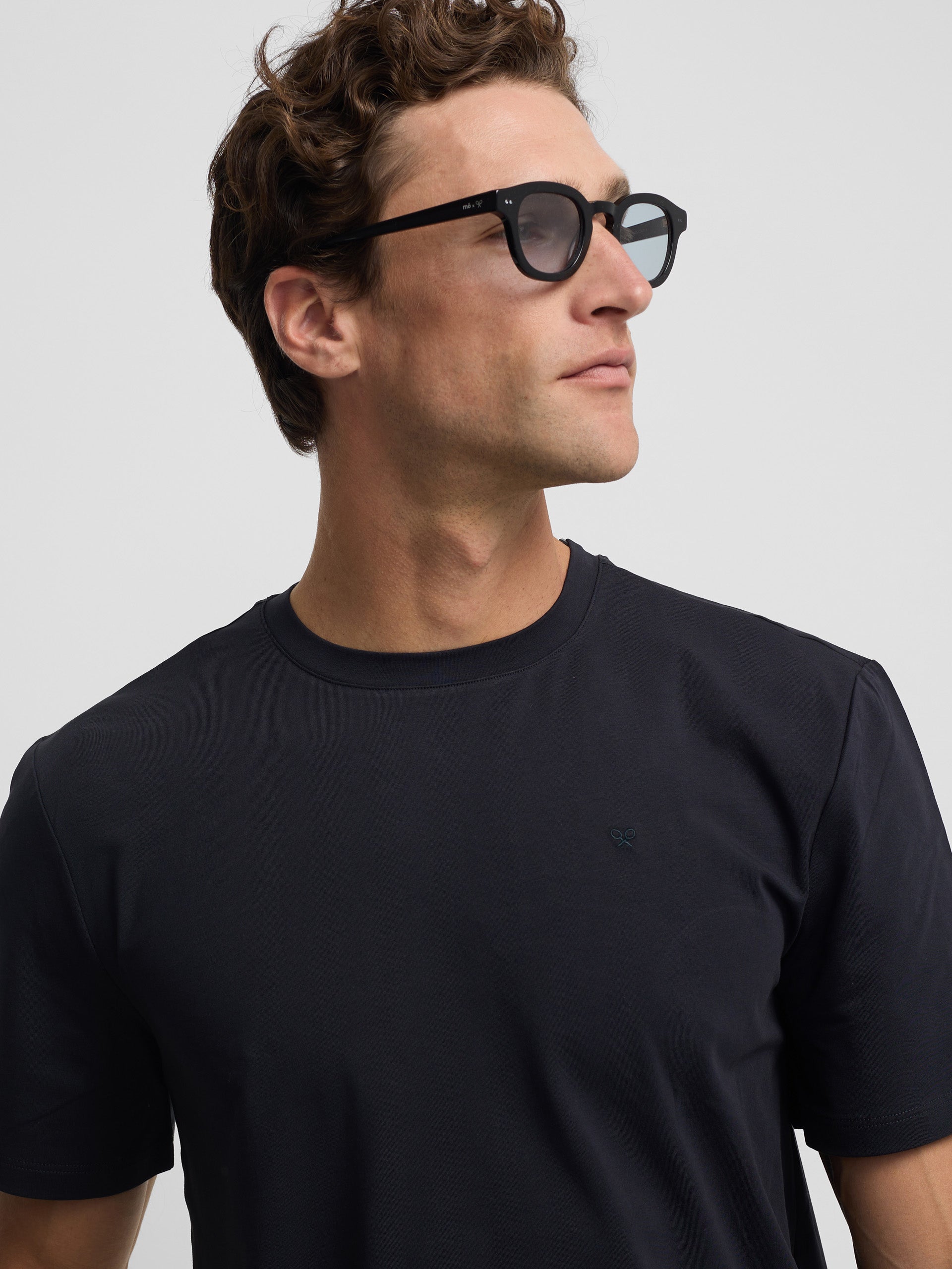 Camiseta slim fit business azul marino