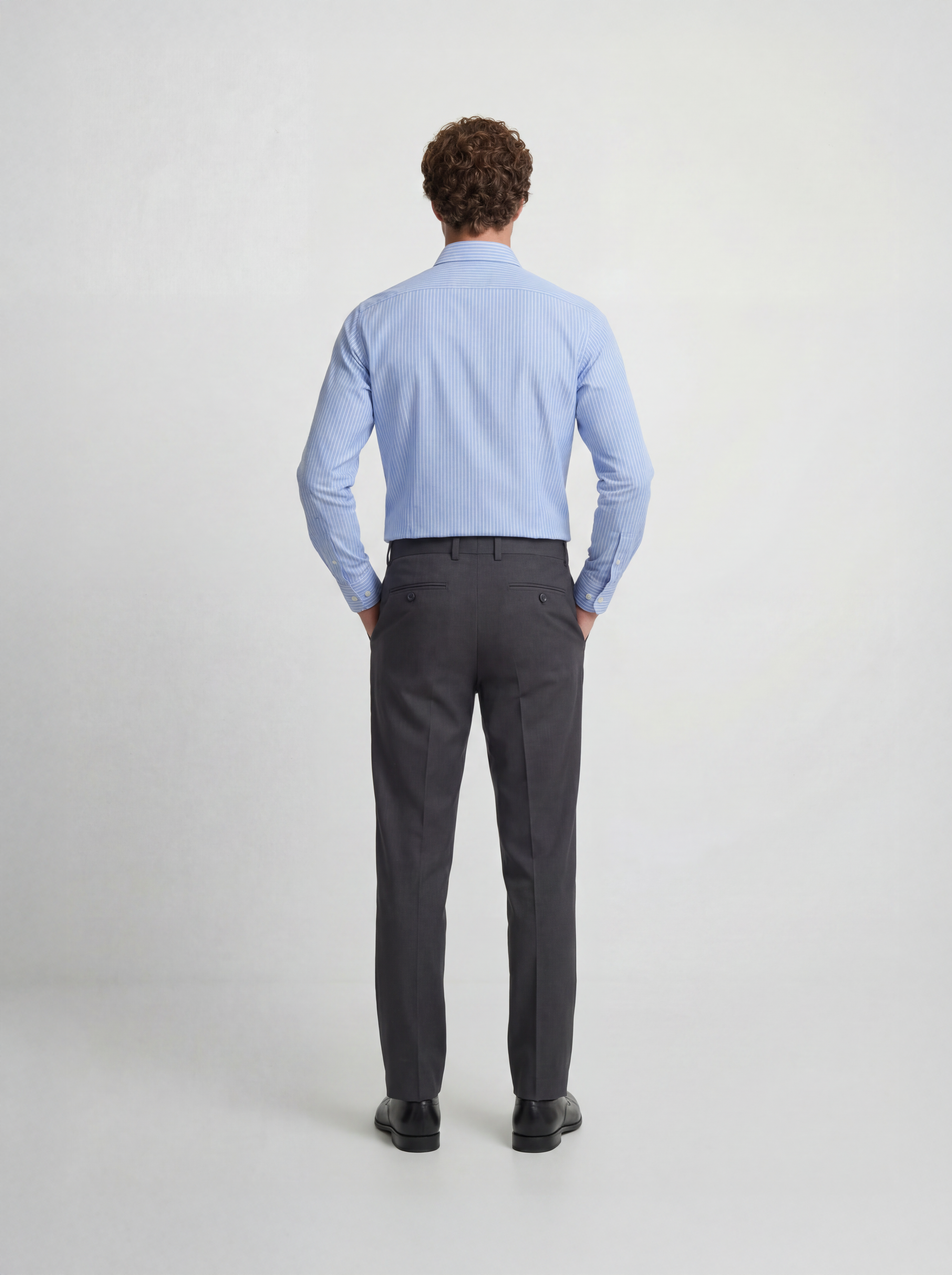 Blue medium stripe dress shirt