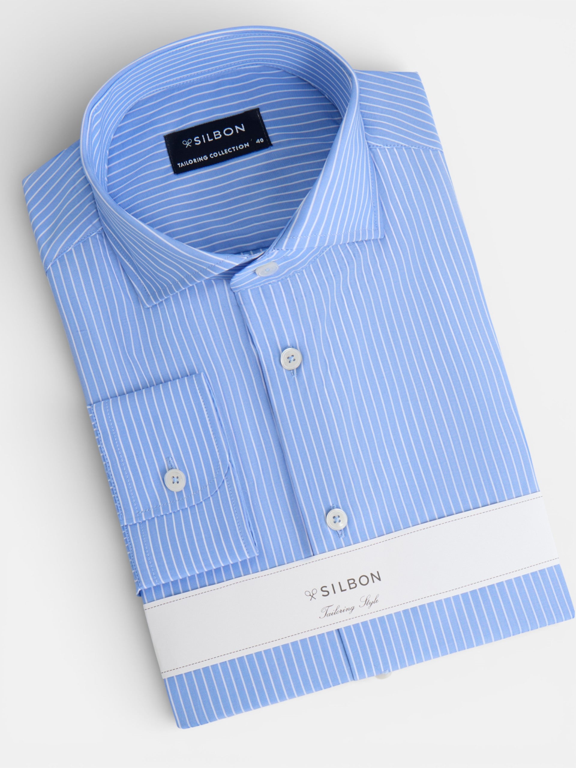Blue medium stripe dress shirt