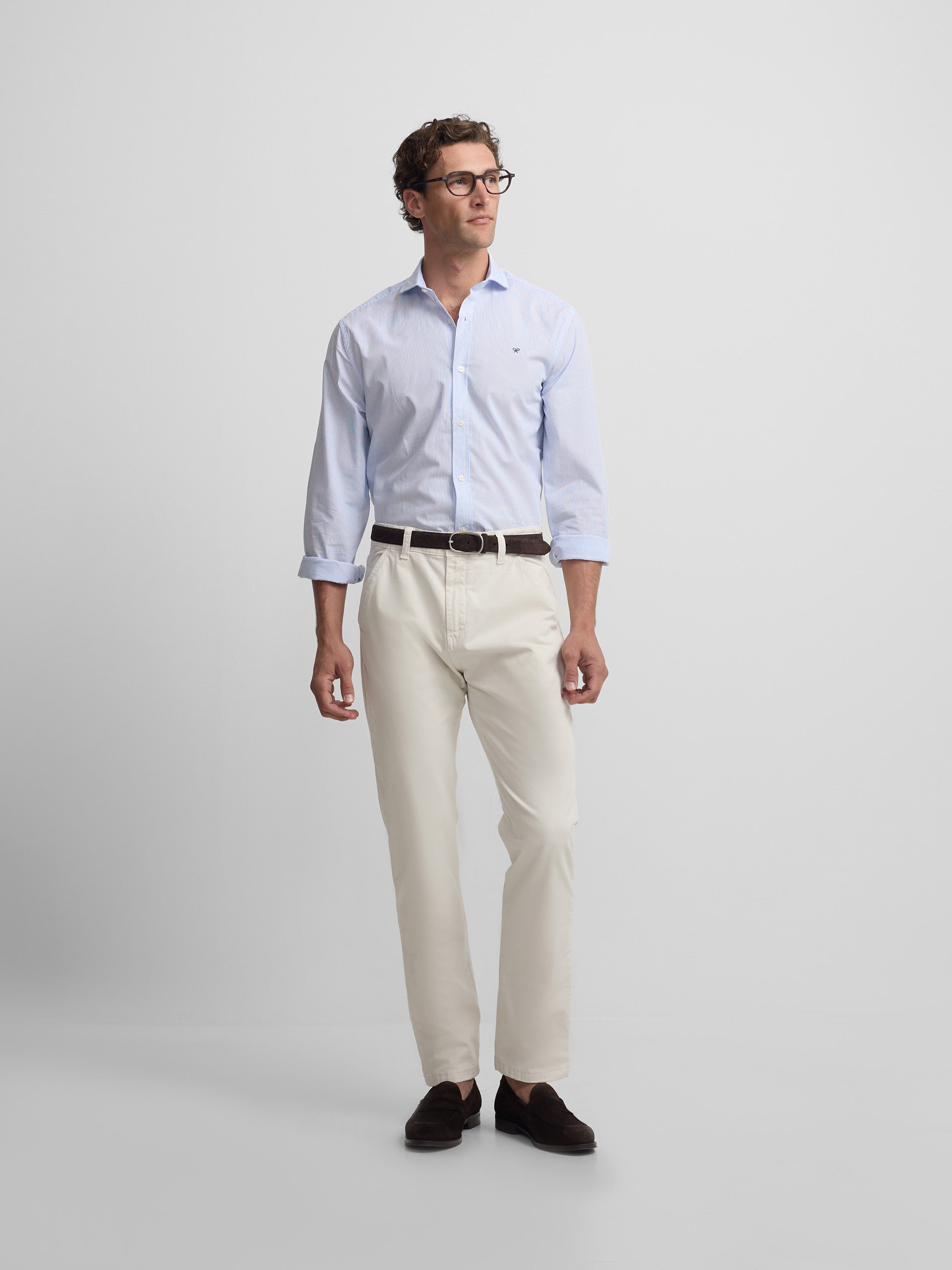 Classic blue striped sport shirt