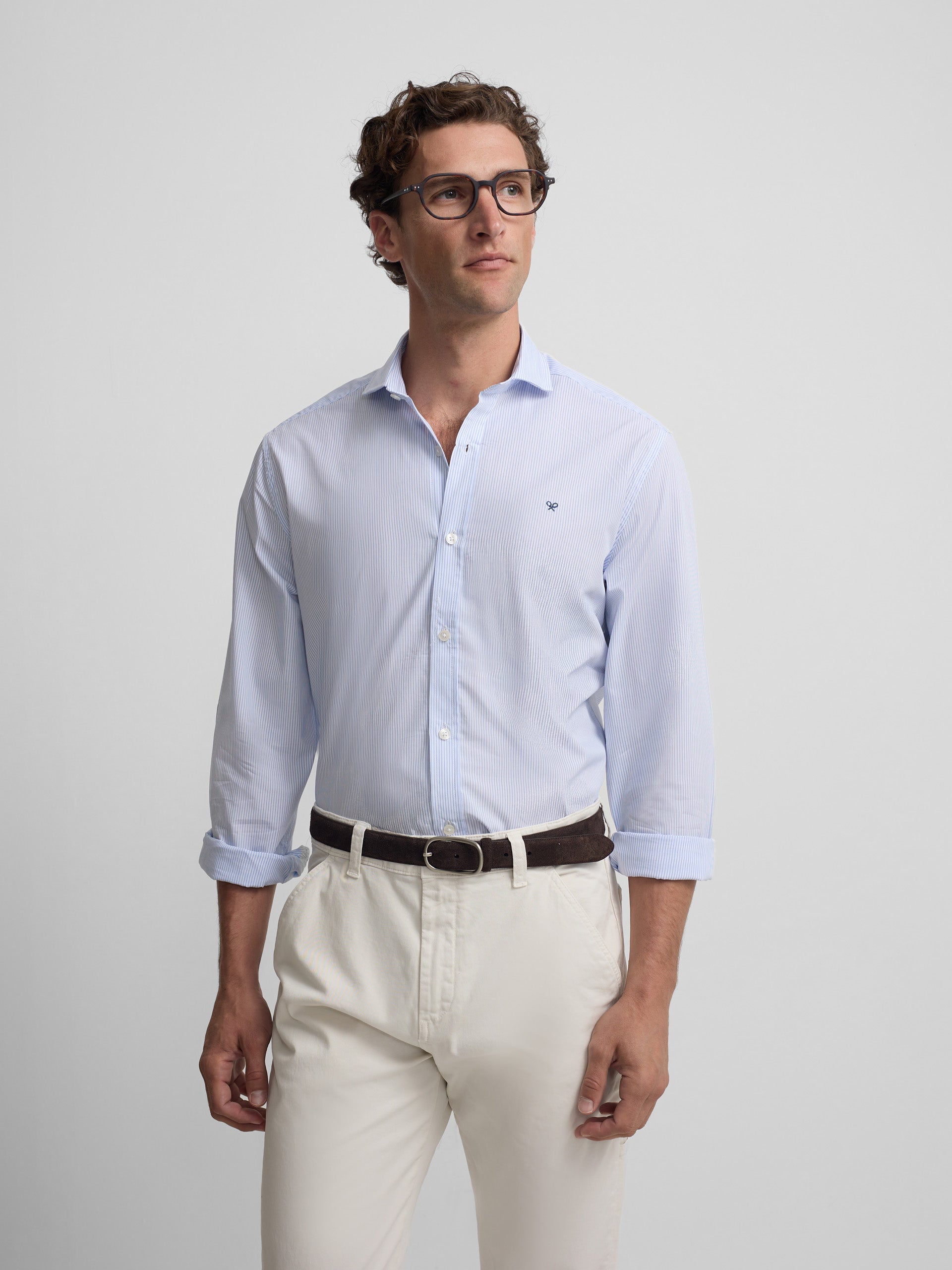 Classic blue striped sport shirt