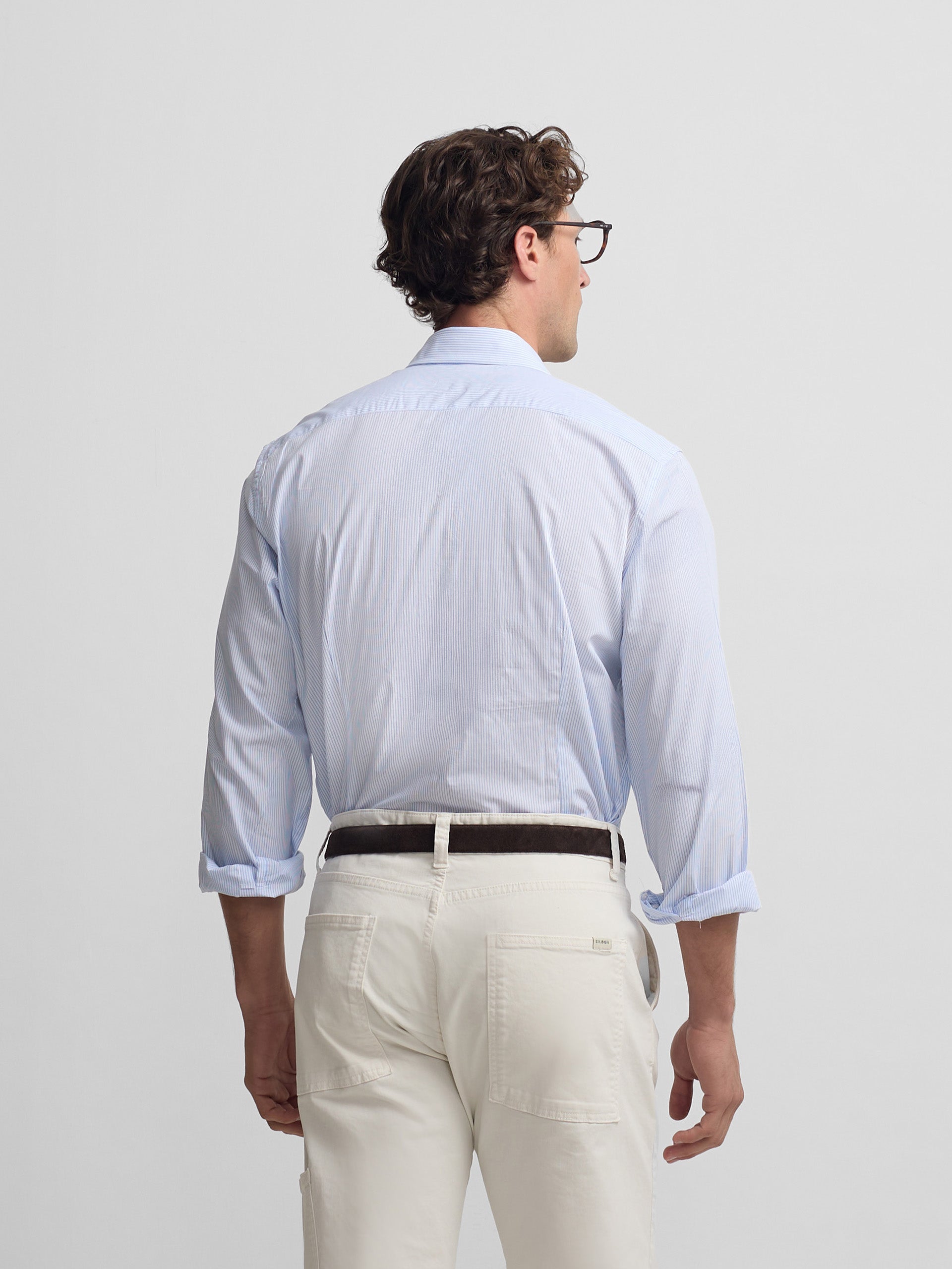Classic blue striped sport shirt