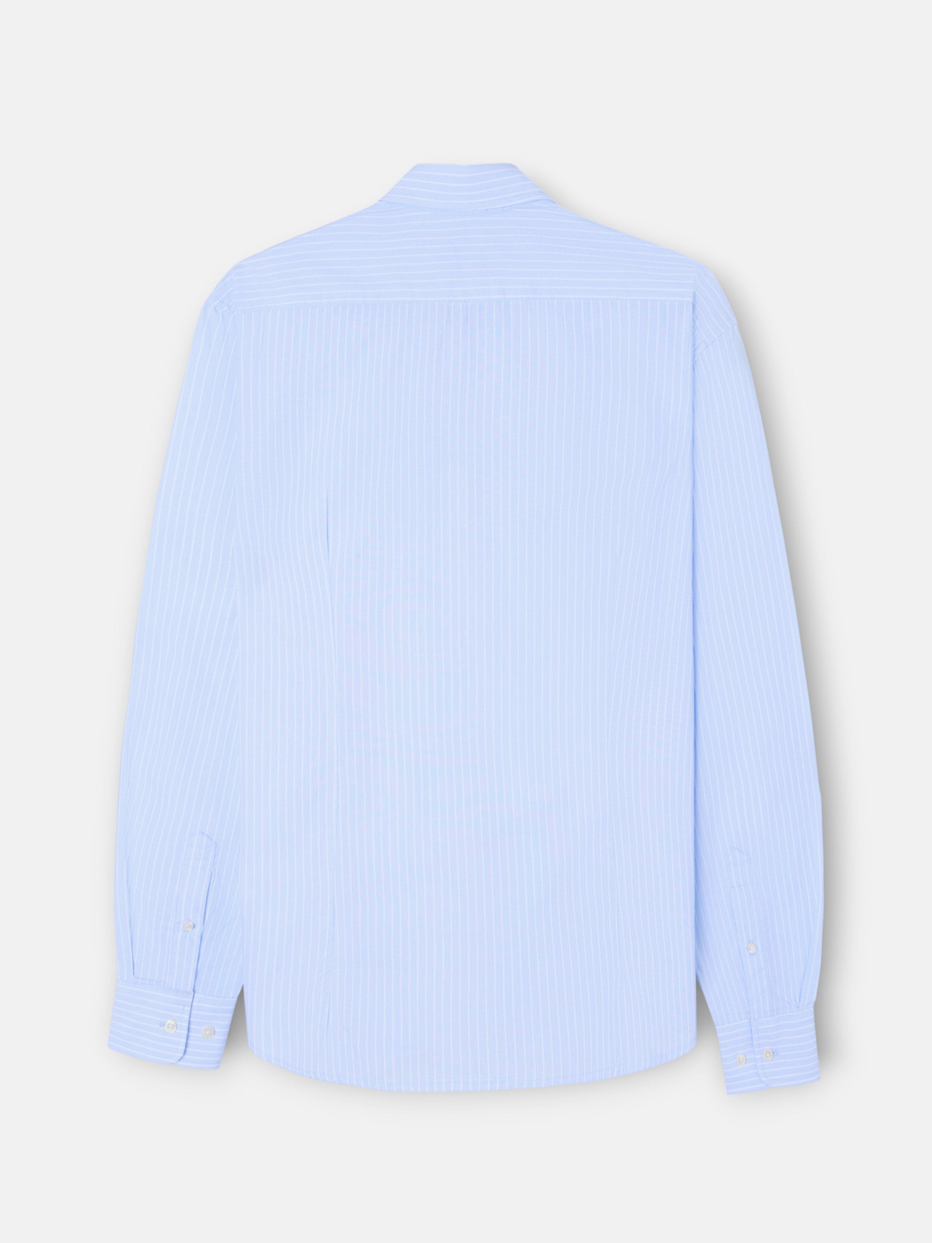 Camisa sport clássica riscas brancas azul-claro