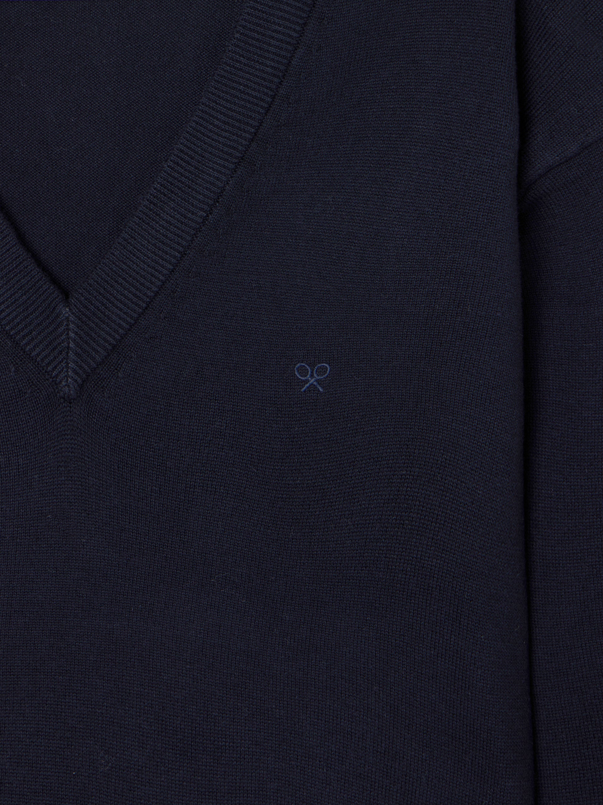 Camisola decote em V business azul-marinho