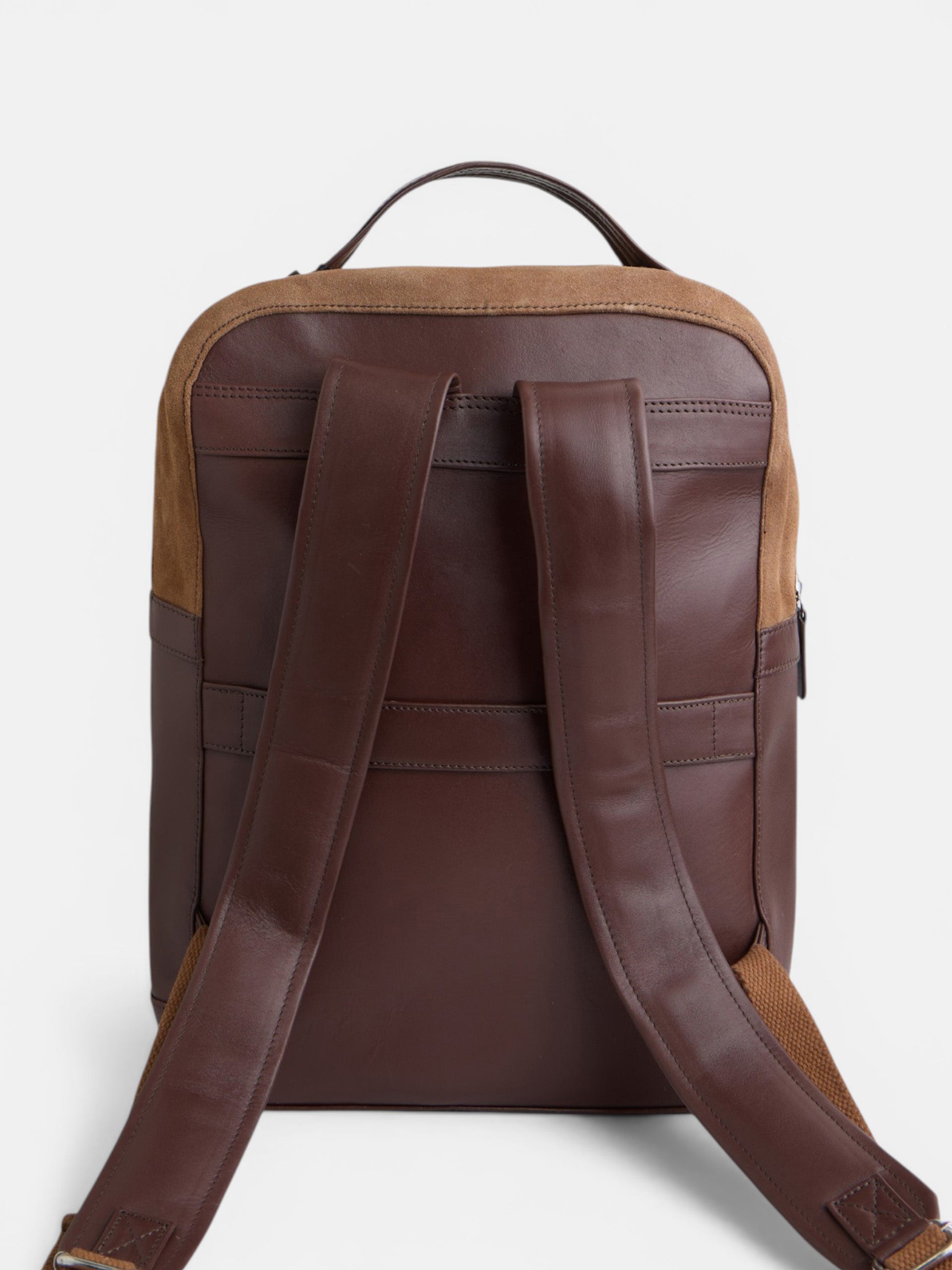 Mochila piel business marron oscuro