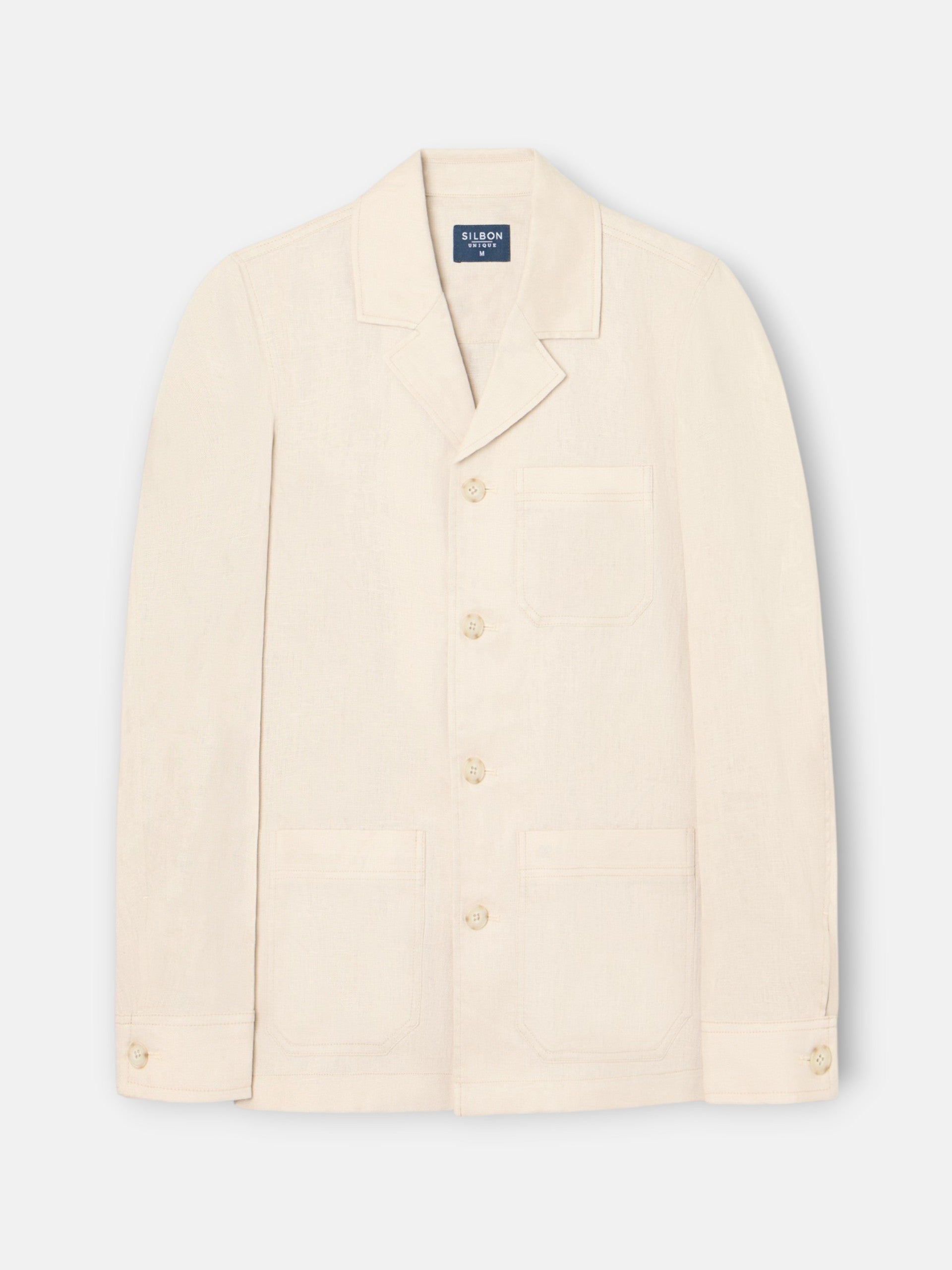 Sobrecamisa unique lino bolsillos beige