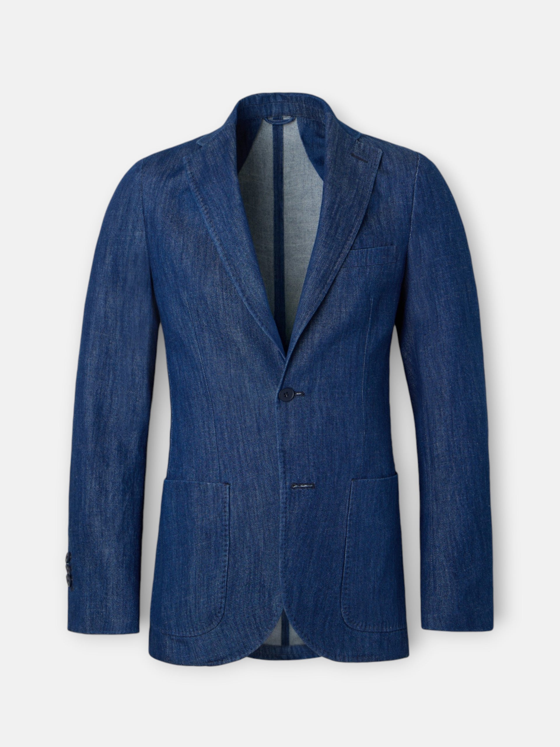 Medium wash blue denim blazer