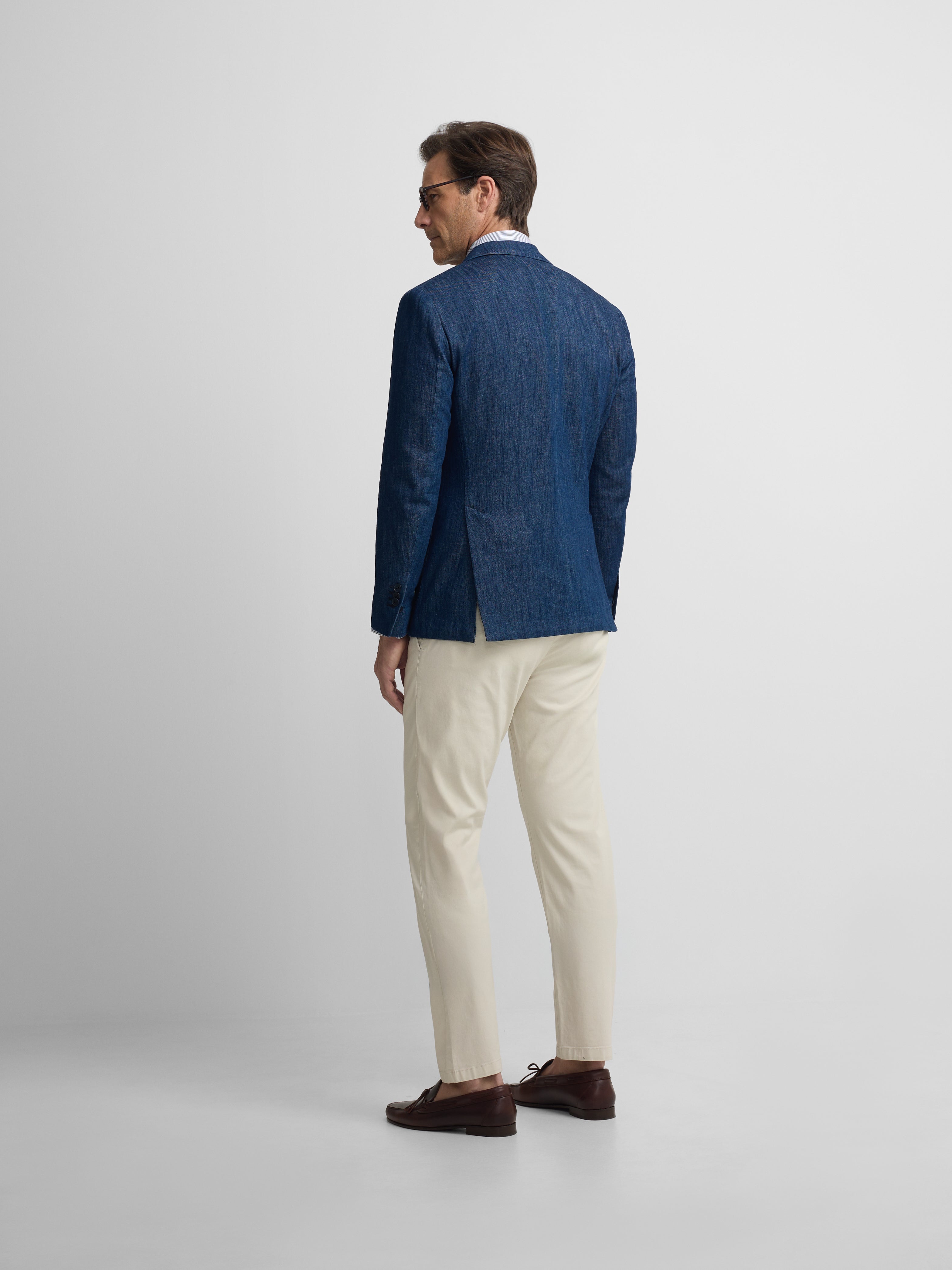 Medium wash blue denim blazer