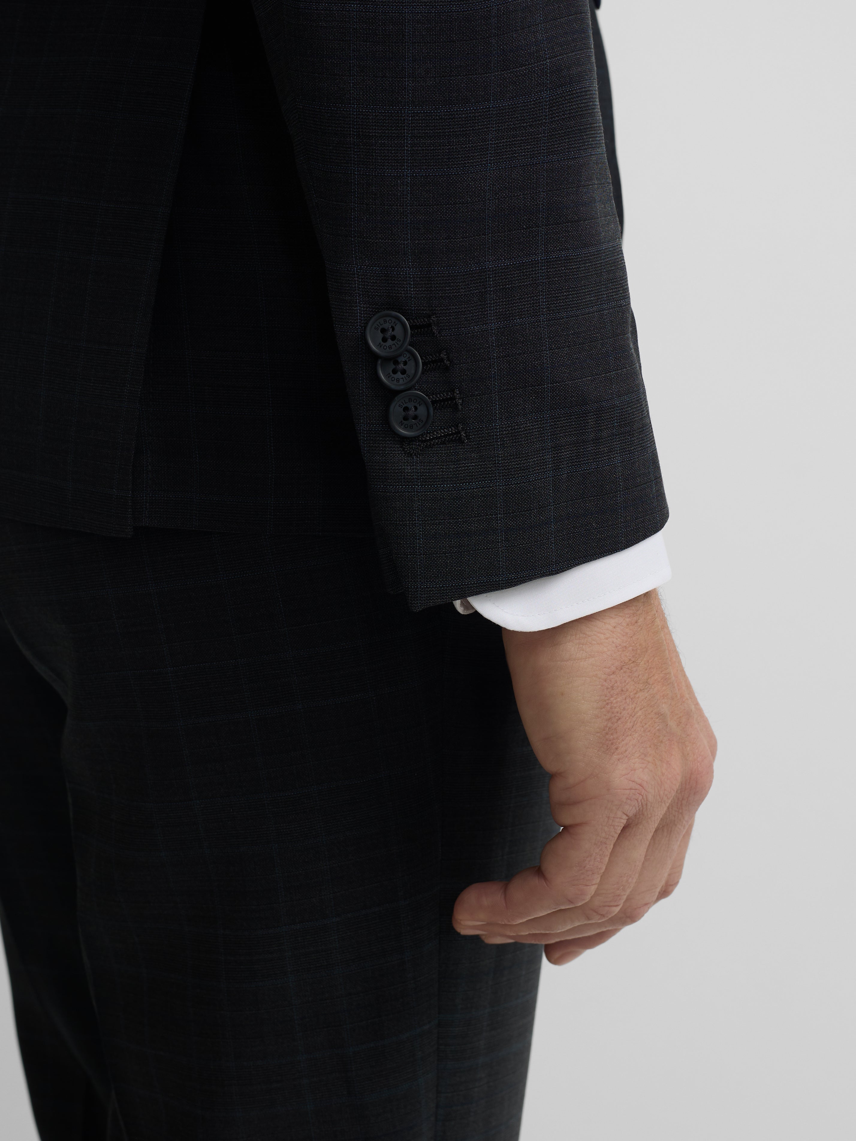 Americana traje principe de gales gris