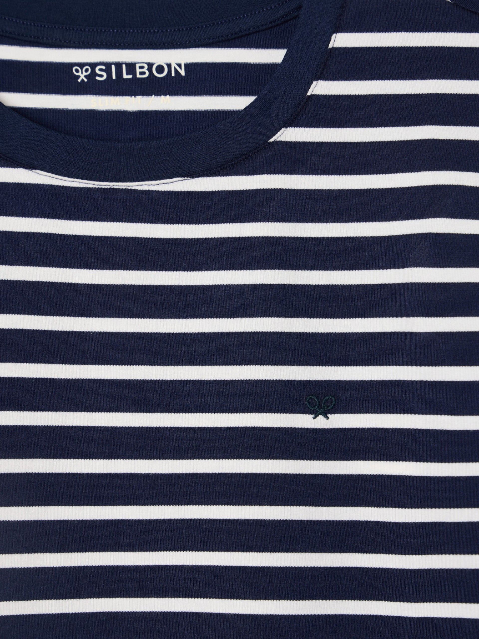 T-shirt marinier à rayures bleu moyen