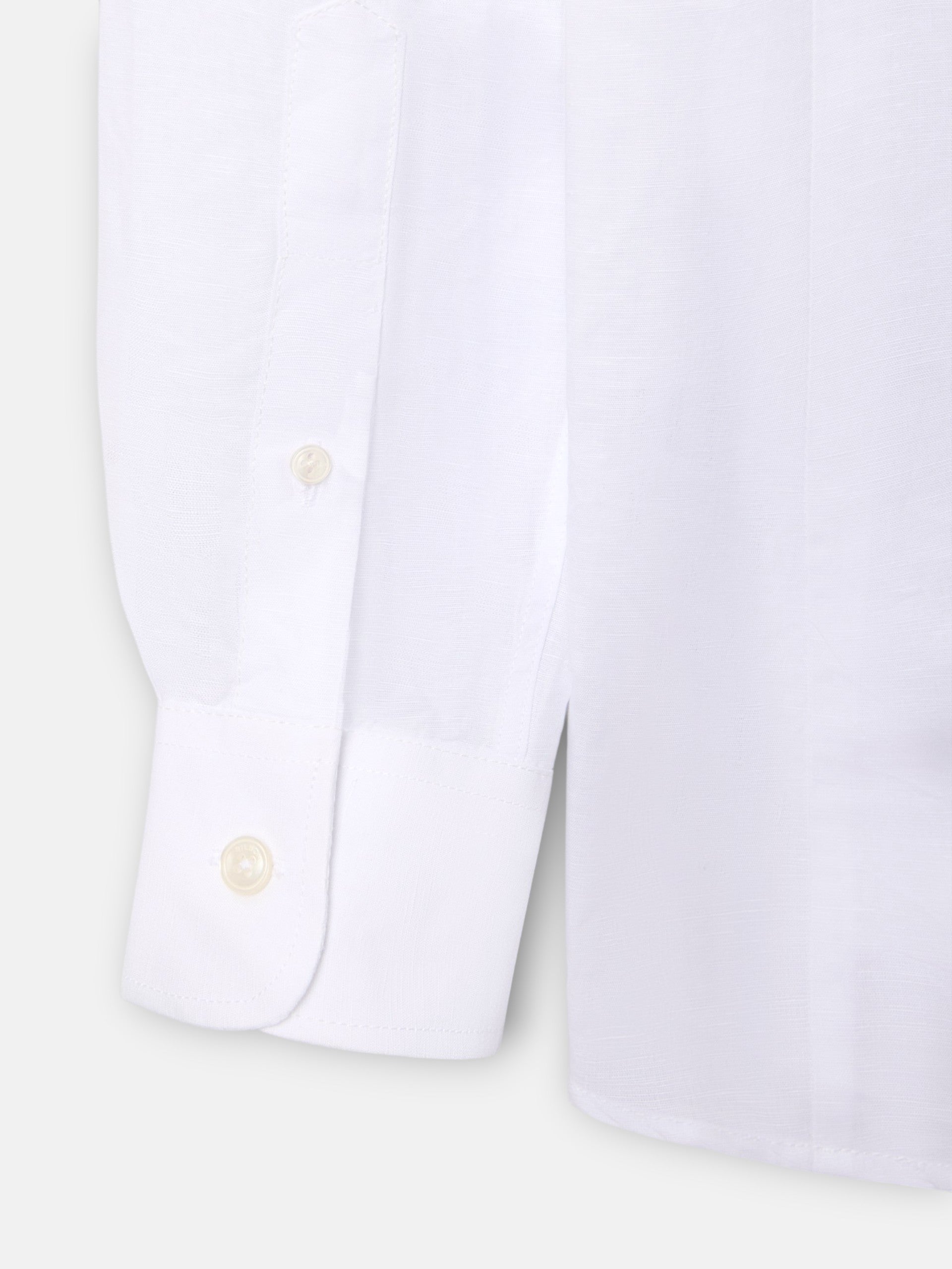 Camisa lino unique cuello chimenea blanca