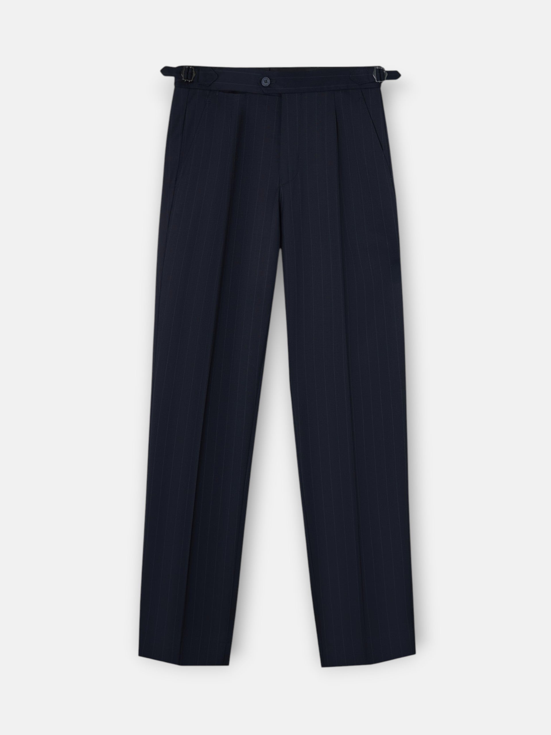Pantalon de costume à rayures diplomatiques bleu marine
