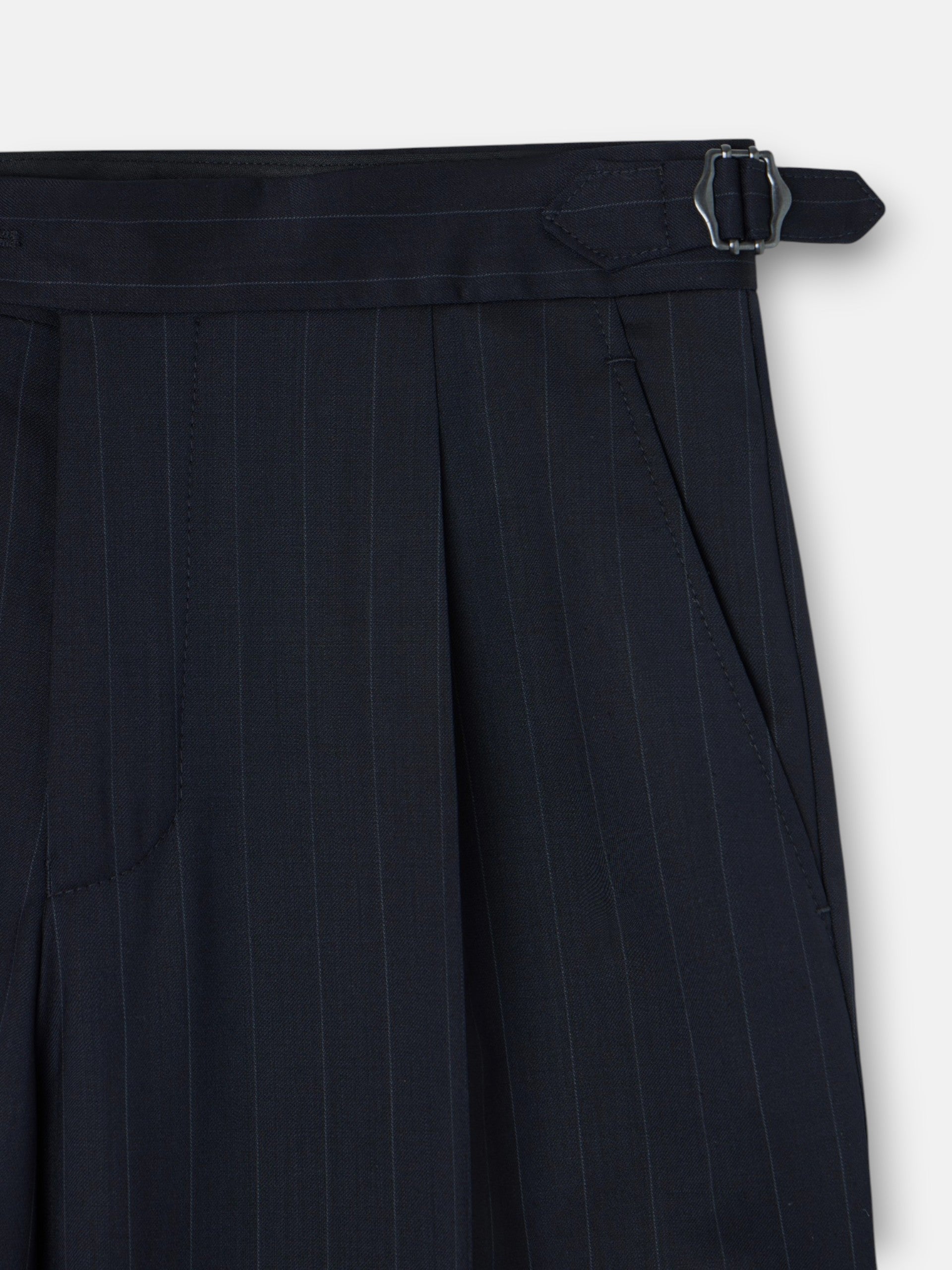 Pantalon de costume à rayures diplomatiques bleu marine