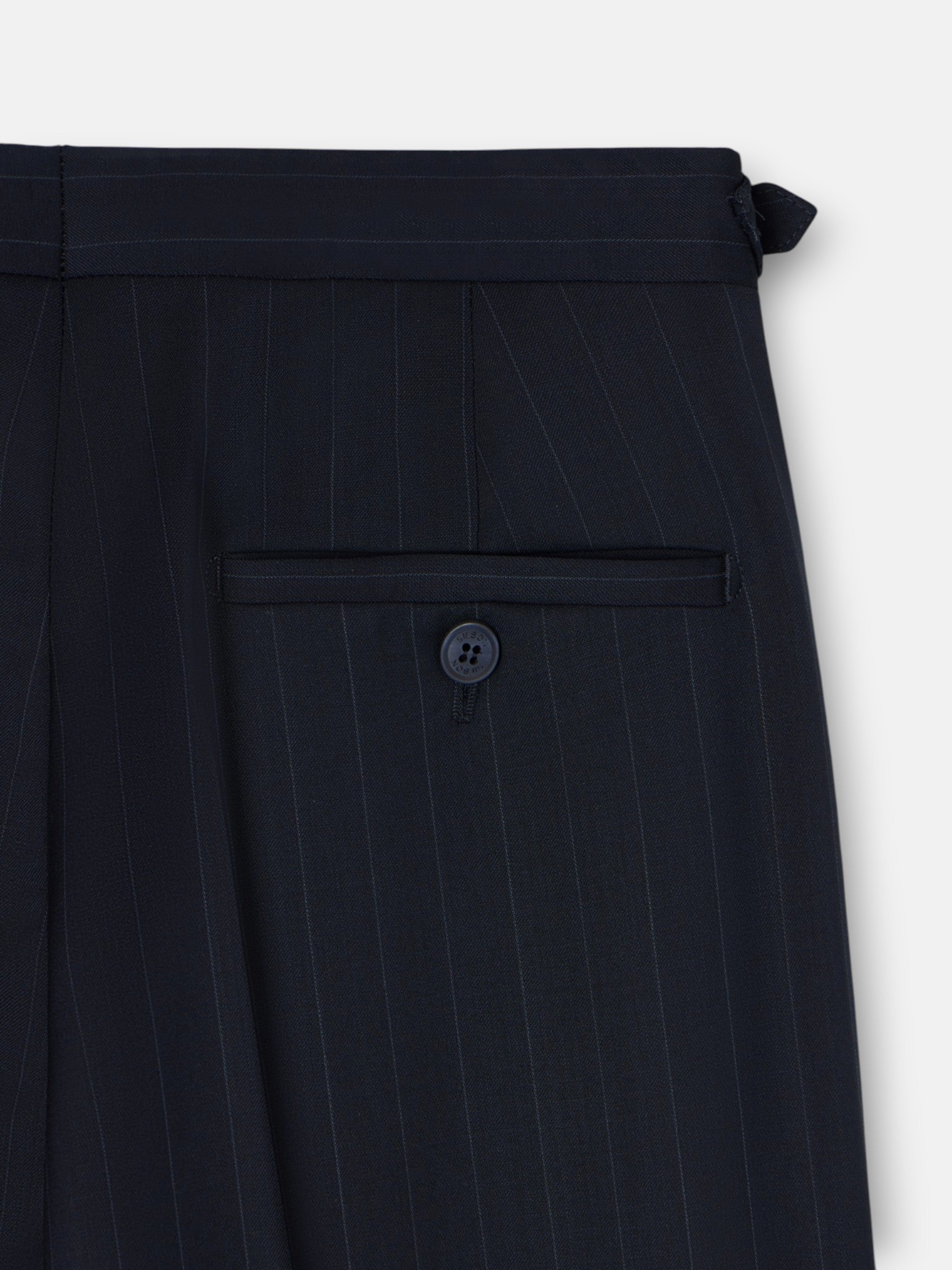 Pantalon de costume à rayures diplomatiques bleu marine